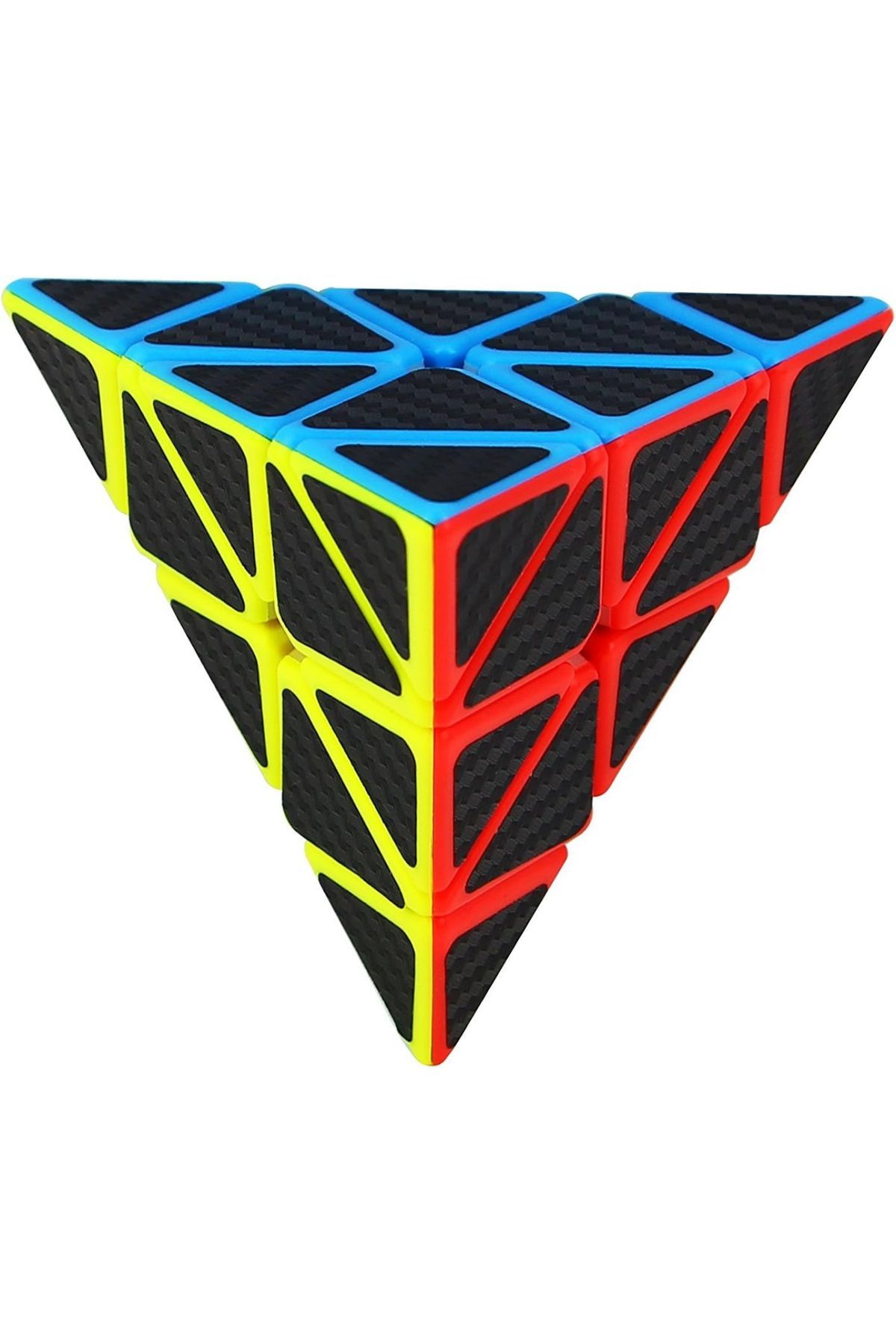 TOYFEST-Qy Fiber Carbon Pyramid Pyraminx Cube Fast Rubic Intelligence Patience Cube 4