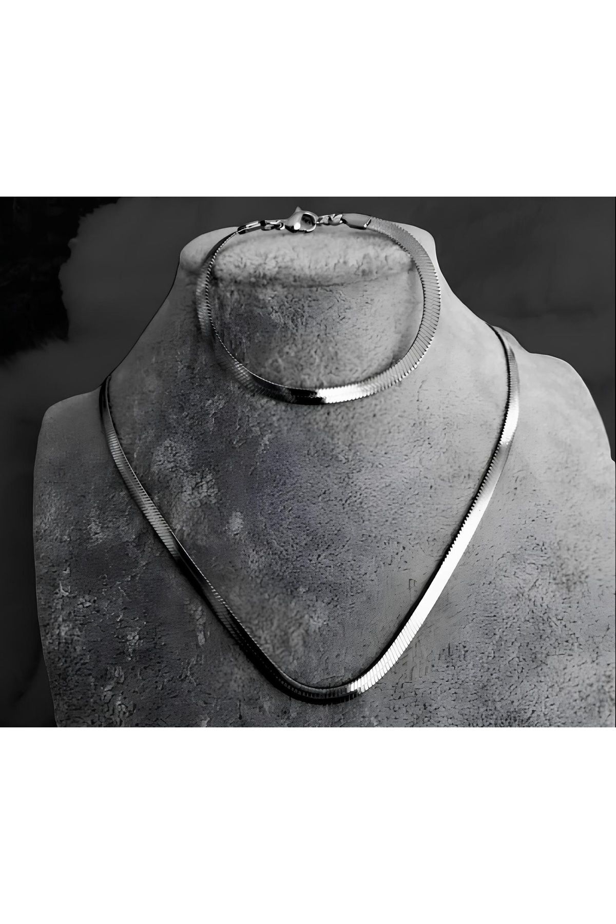 GUNEYS Silver Renk 2 Li Takım İtalyan Set Zincir Kolye Ve Bileklik