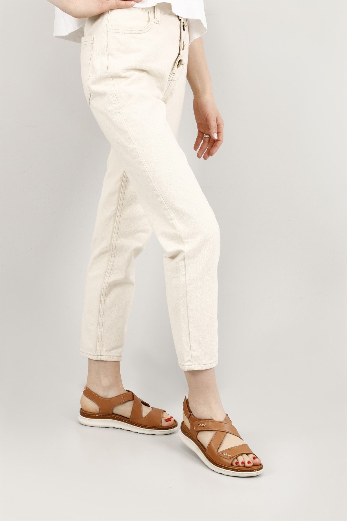 صندل چند رنگ زنانه R Taba باستانی Hey Sandals چرمی 45716 GÖNDERİ(R)