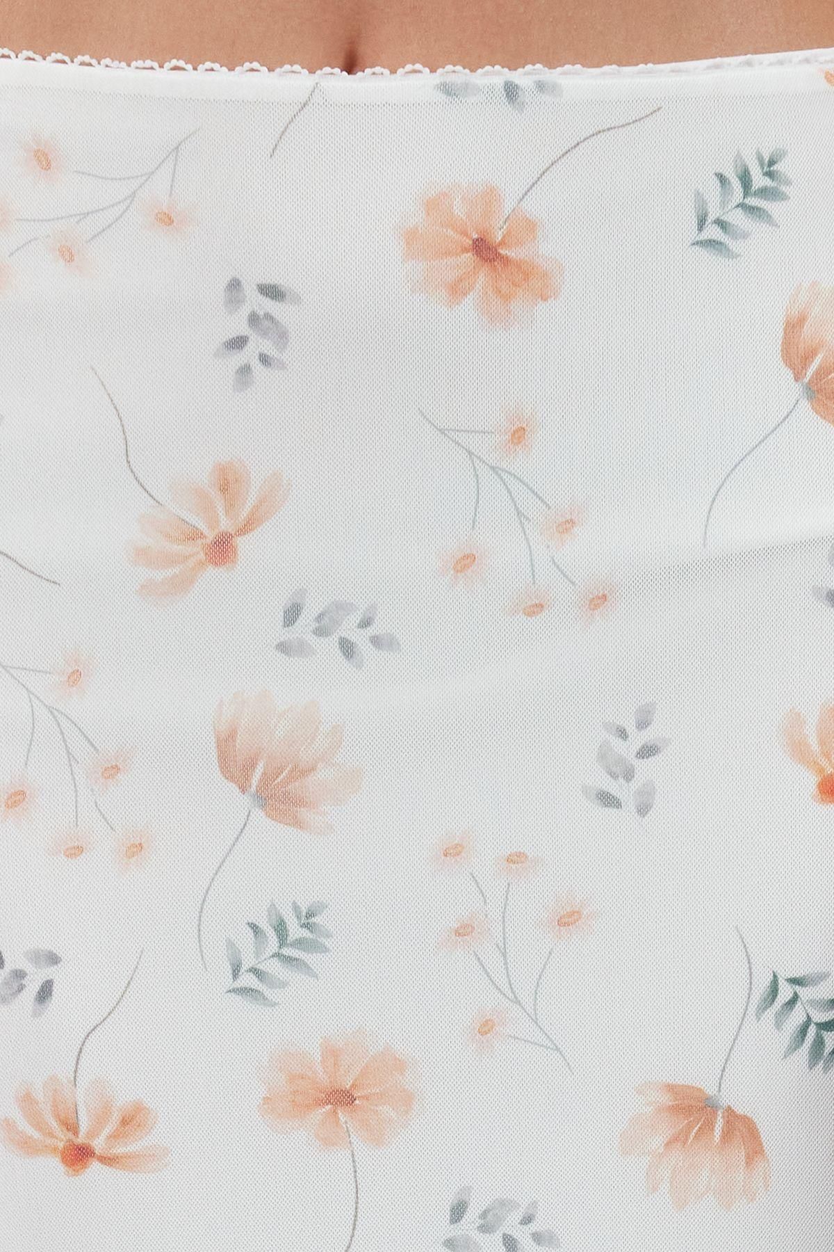 Moda Slim Baskılı Desen Günlük Maxi Boy Leopar Animal Desenli Esnek Tül Maxi Örme Etek - Görsel 4