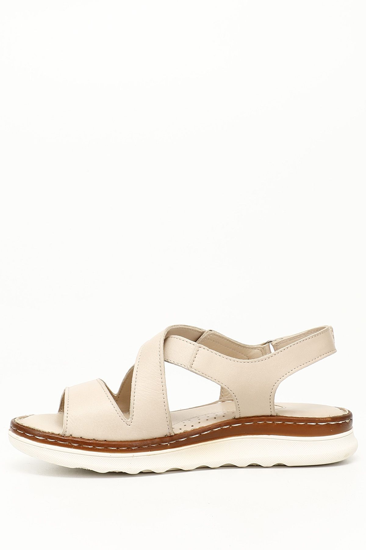 صندل نود زنانه R Beige Antique Hey Sandals چرمی 45716 GÖNDERİ(R)