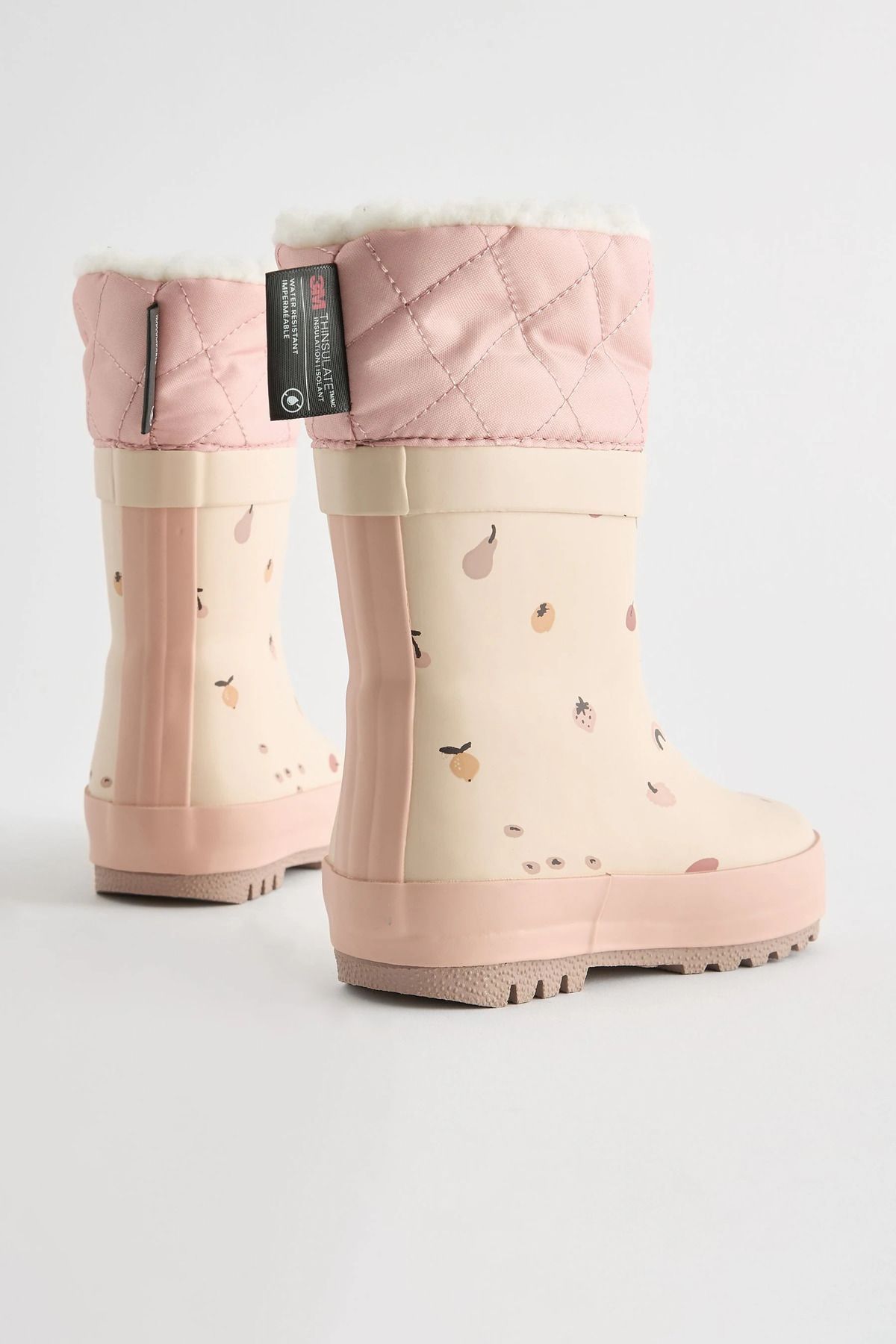 Next-Thermal Thinsulate ™   Lined Fruit Patterned Neutral Color Rain Boots 3