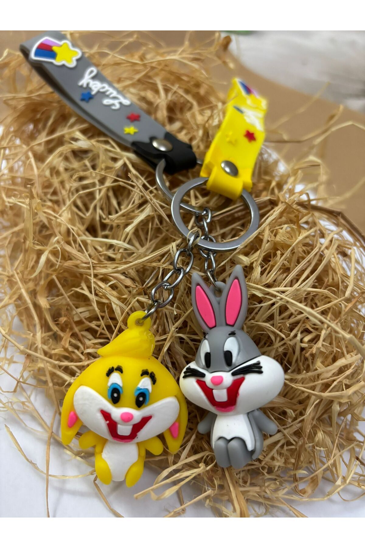 chipper Disney Karakteri Bugs Bunny ve Lucky Slikon Anahtarlık Çiftli ...