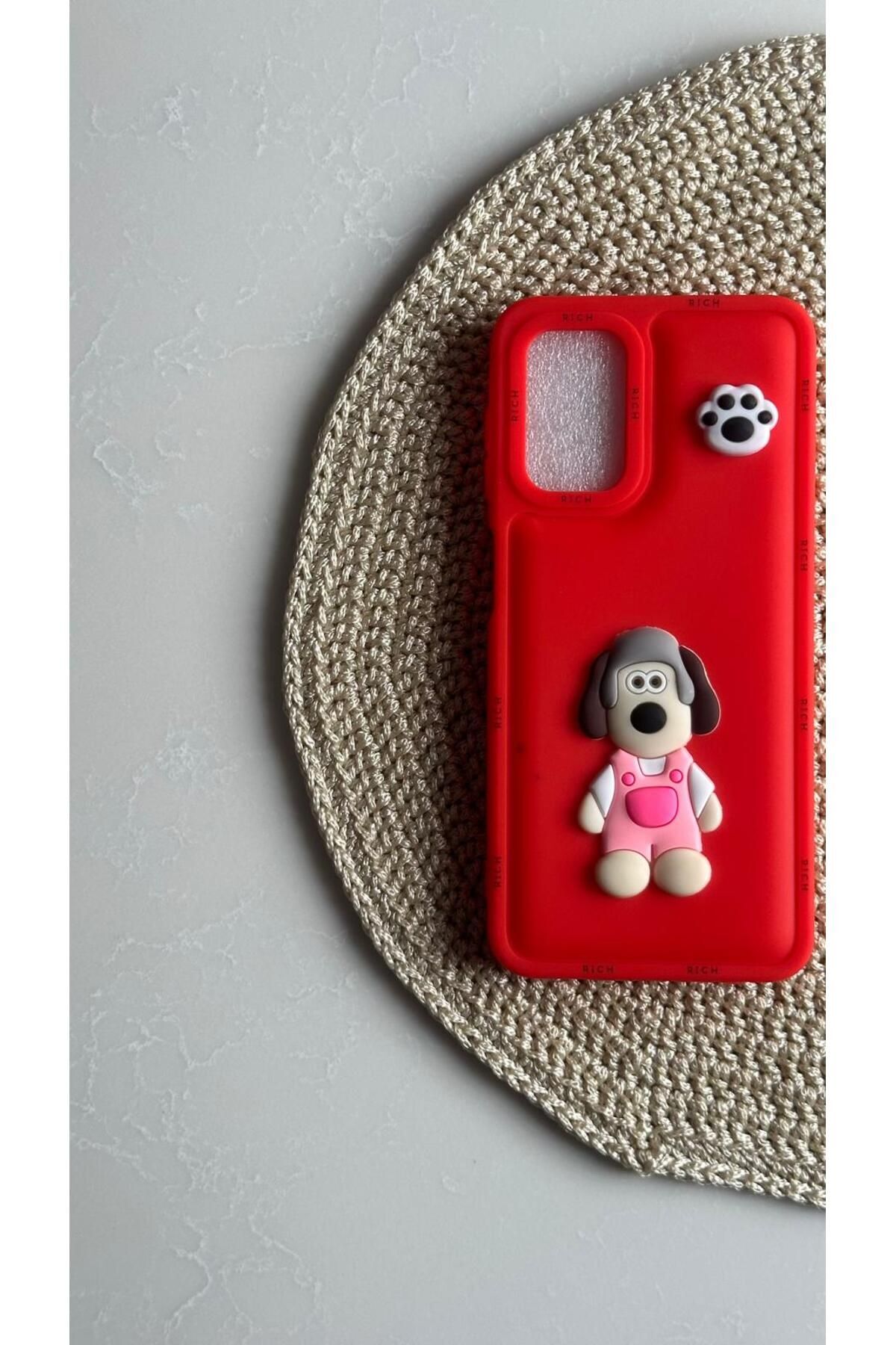 Samsung Galaxy A70 Compatible Cute Dog Detail Soft Silicone Puffer Pillow Case Cover