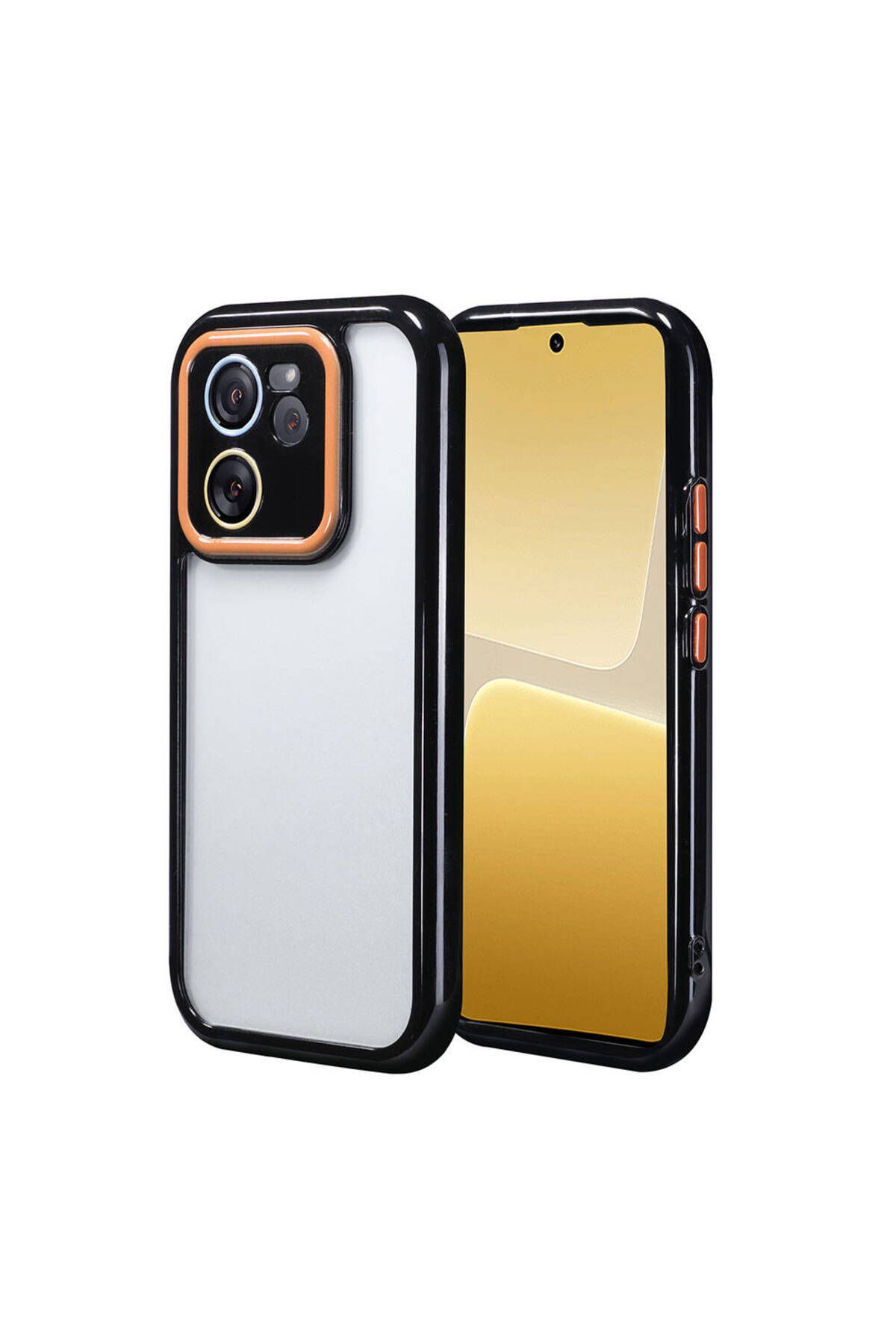 Xiaomi Mi 13T / Mi 13T Pro Compatible Case Glossy Color Edge and Transparent Vitamin Cover Behind Frame