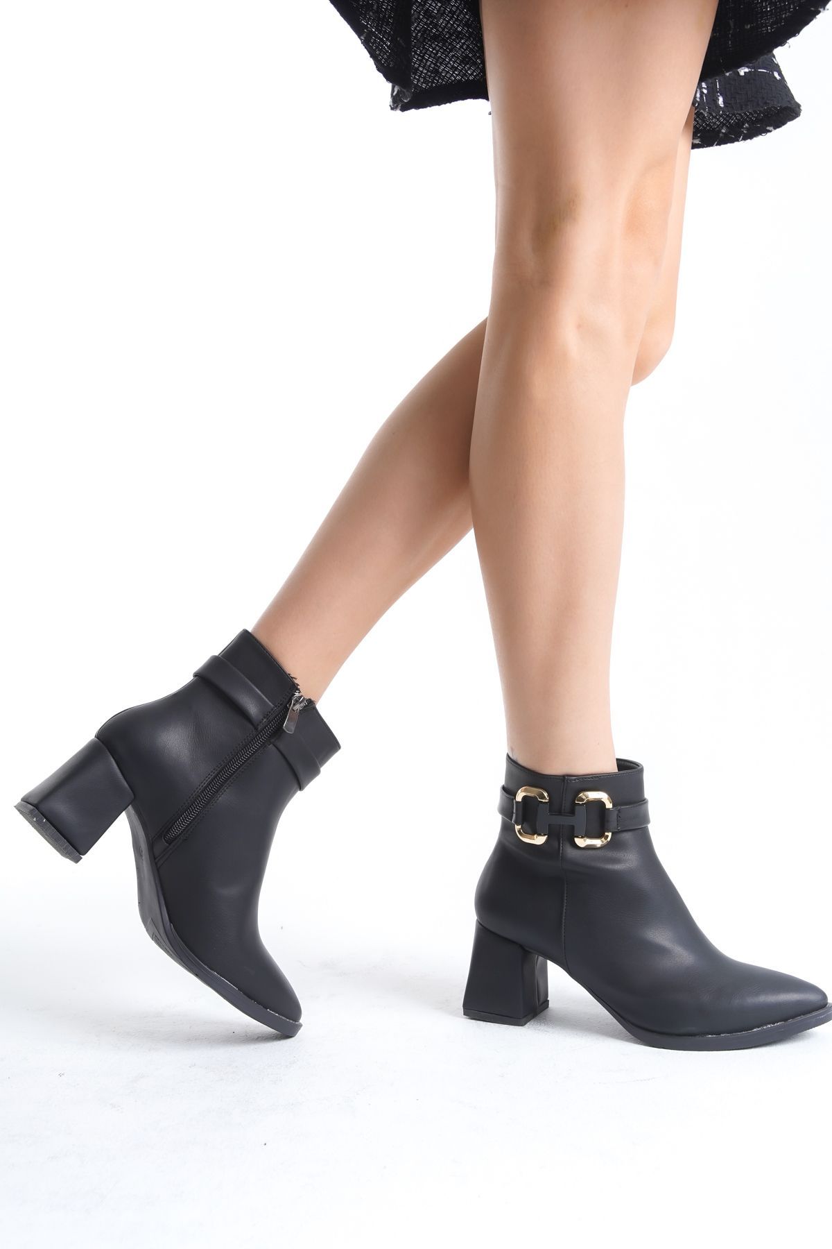 oyyo-Cizme de damă elegante, cu fermoar, cu toc, de culoare naturală - confortabile zilnice 4