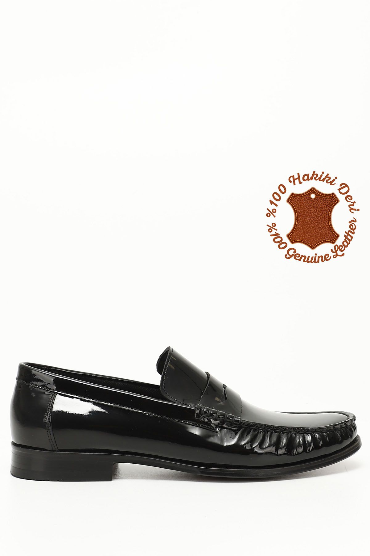 کفش مردانه زيره چرم مشکي چهارگوش مردانه چرم اصل  GONDERI(R)