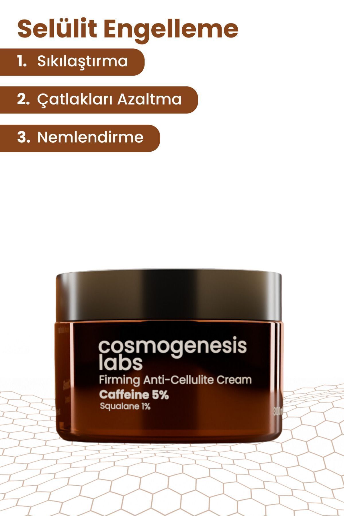 Cosmogenesis Labs-Cellulite Cream Containing 5% Caffeine 300 ml - Anti-Stretch Mark Vegan That Provides Firming Regional Slimming 3