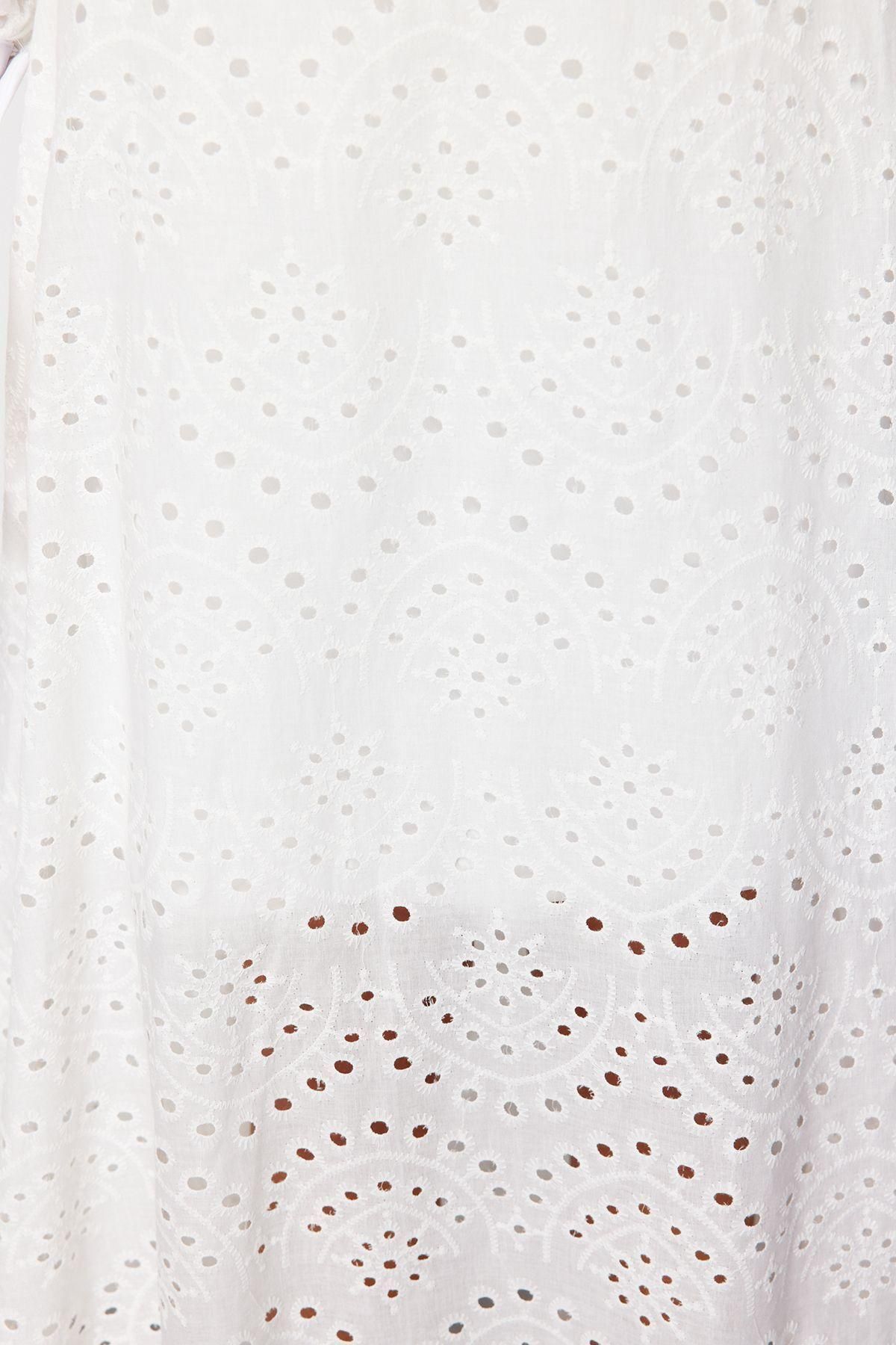 Moda Regular Düz Desen Günlük Midi Boy Dokuma Etek - Görsel 4