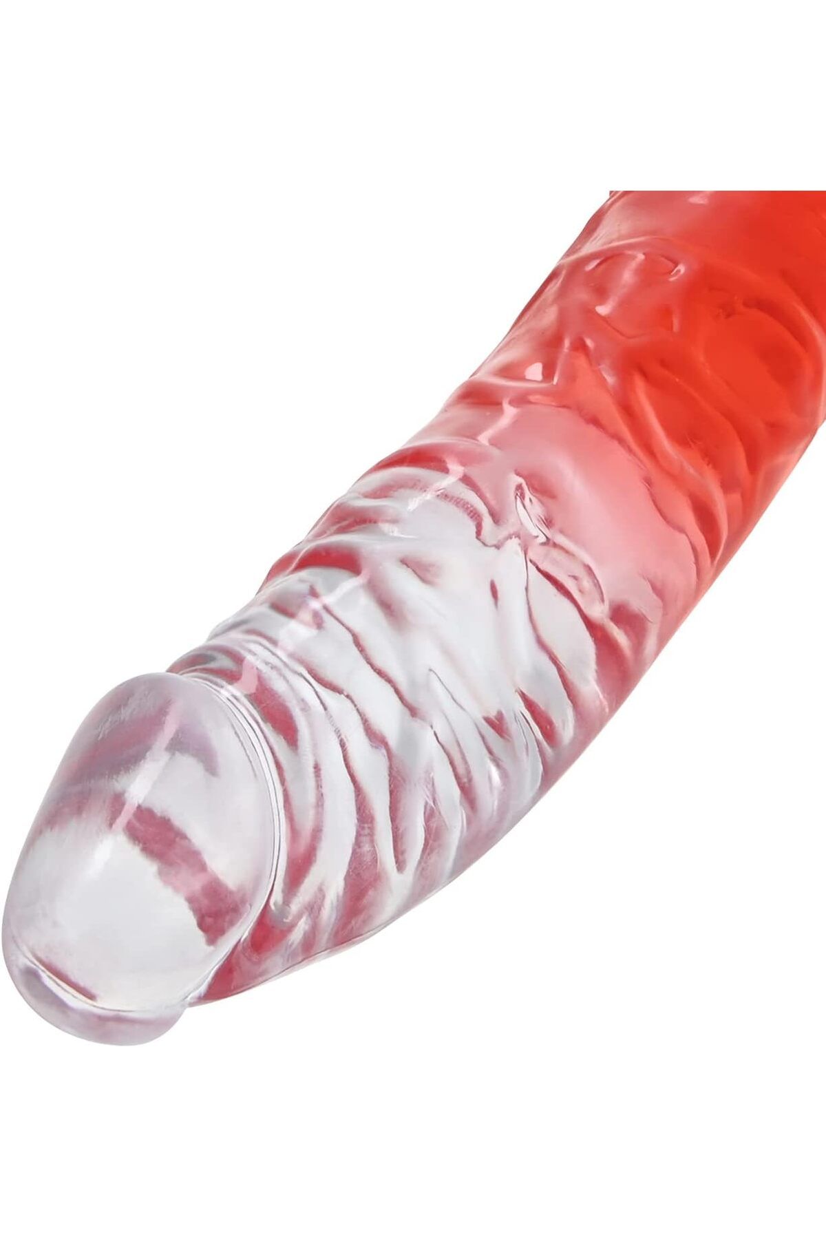 Şeffaf Kırmızı Jel Doku 21 Cm Penis Yumurtalıksız Anal Vajina Realistik Ultra Yumuşak Gerçekçi Dildo 5