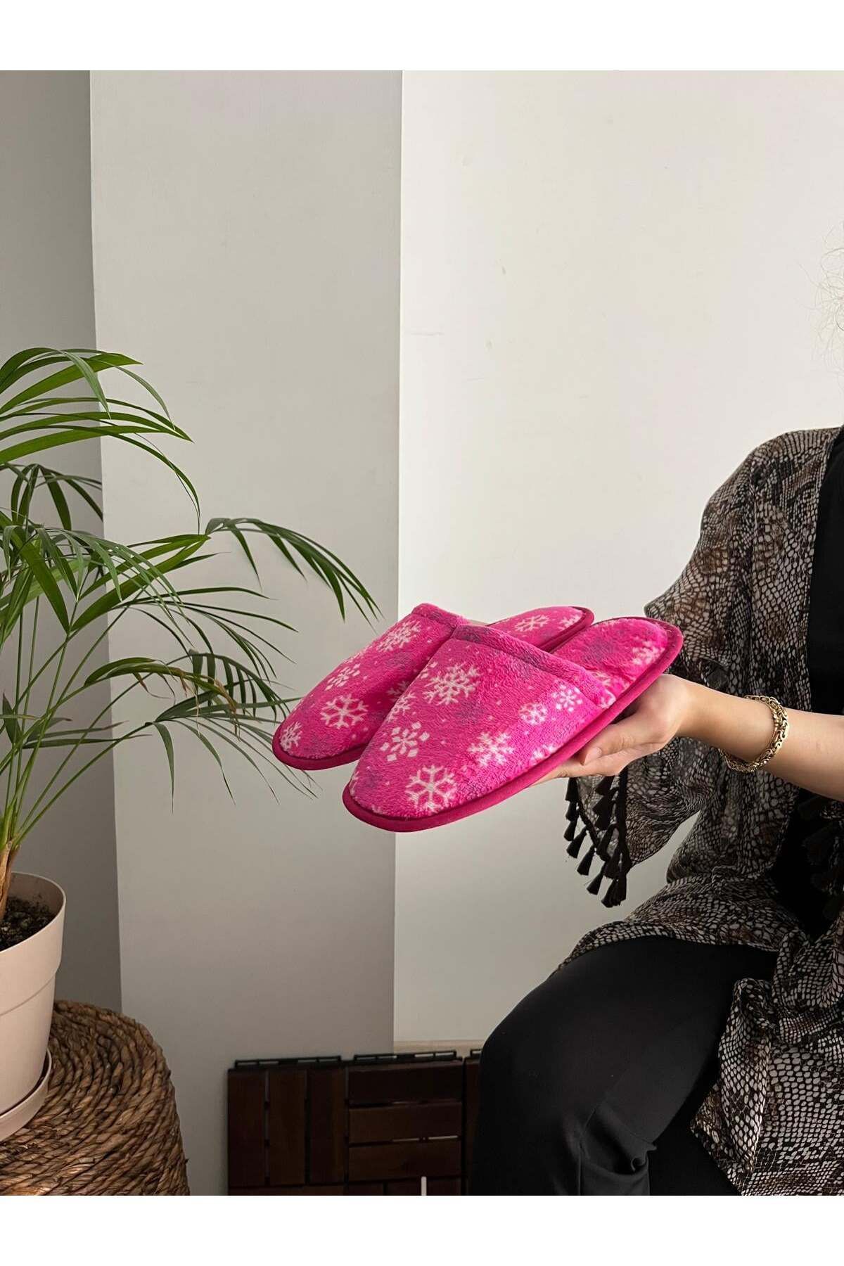 Behtah Kundura Fulg De Zăpadă Cu Model - Papuci De Casă Pentru Femei, Pensiune Și Zestre, Iarnă Închisă În Față Femeie - 39