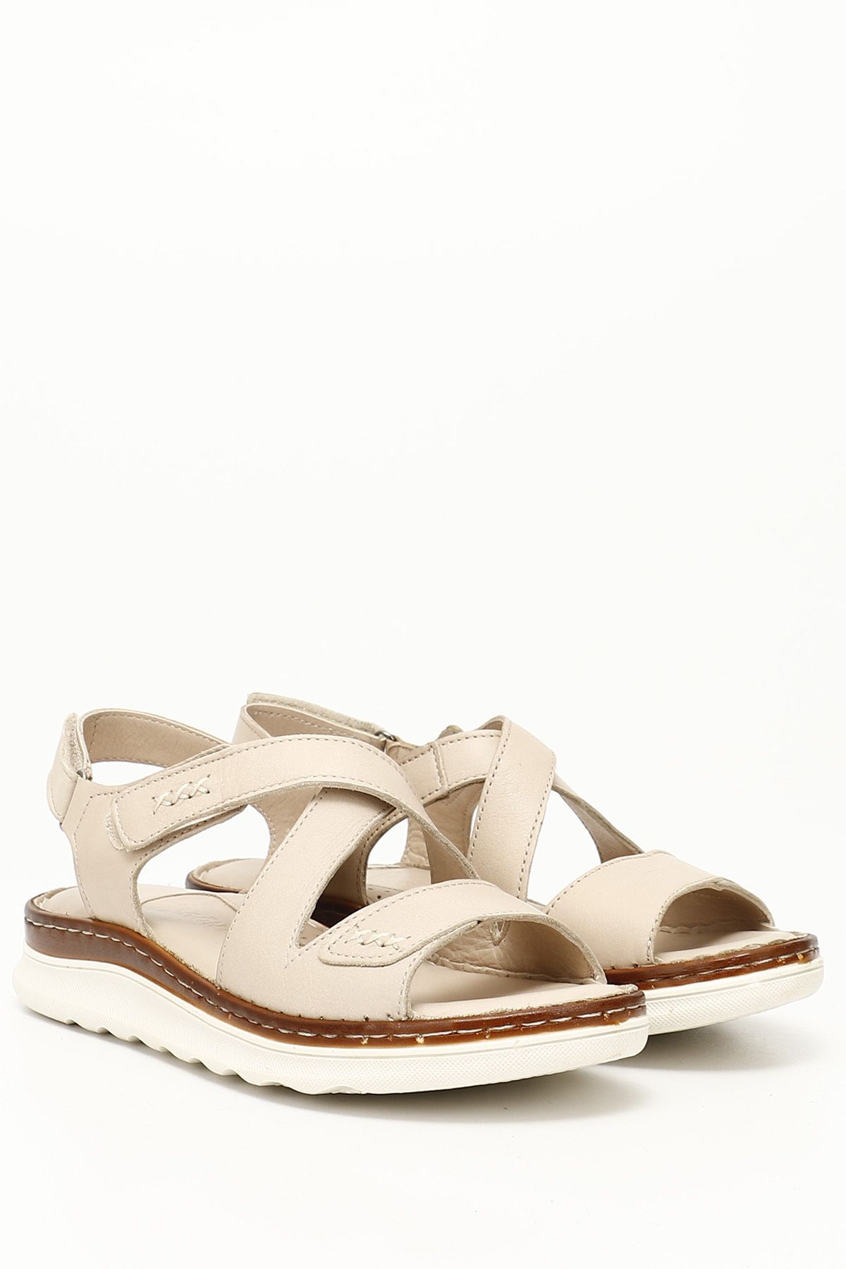 صندل نود زنانه R Beige Antique Hey Sandals چرمی 45716 GÖNDERİ(R)