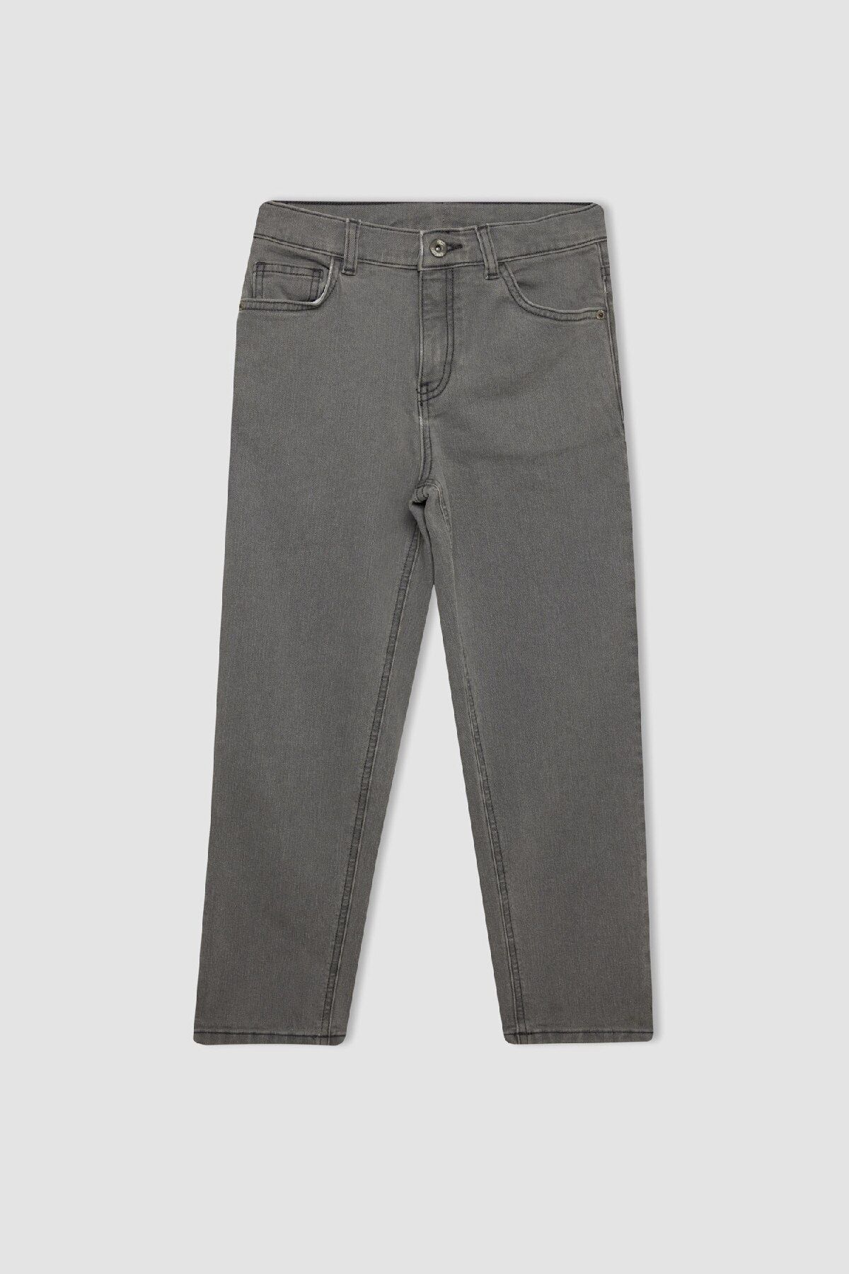 Erkek Çocuk Straight Fit Düz Paça Cepli Basic Düz Jean Pantolon C3697a824wn
