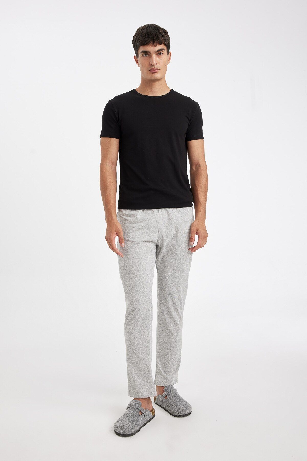 DeFacto-Slim Fit kerékpáros nyakú, rövid ujjú pizsama felső L4885AZ24WN 2