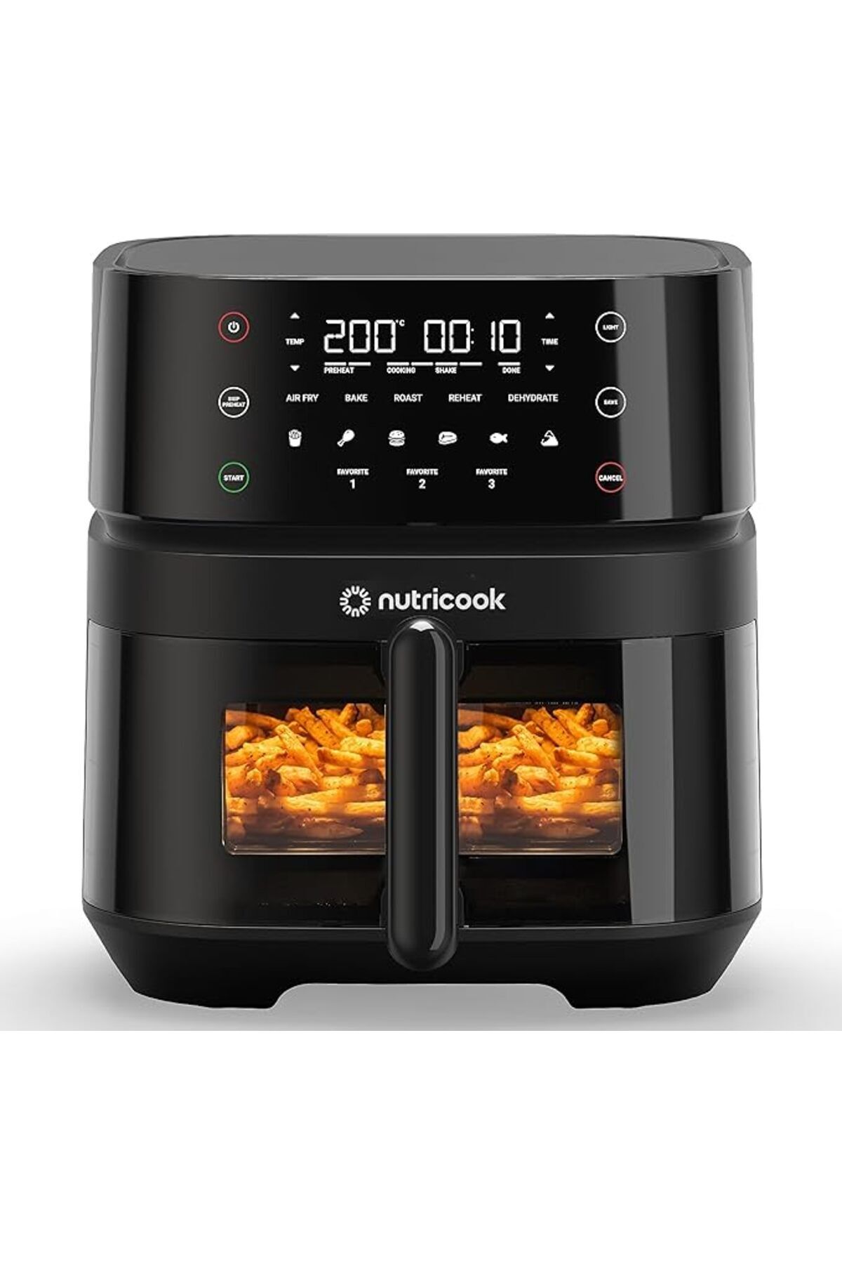 Nutricook Vision Air Fryer, 11 Programs, Shake Reminder, SmartTemp, Quiet 3 5.7L 1700W AF357V - Black