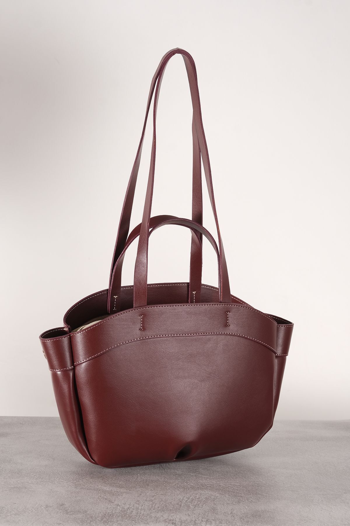 Çantacımstore-Dámská kabelka Claret Red Leather - Model 2109 5