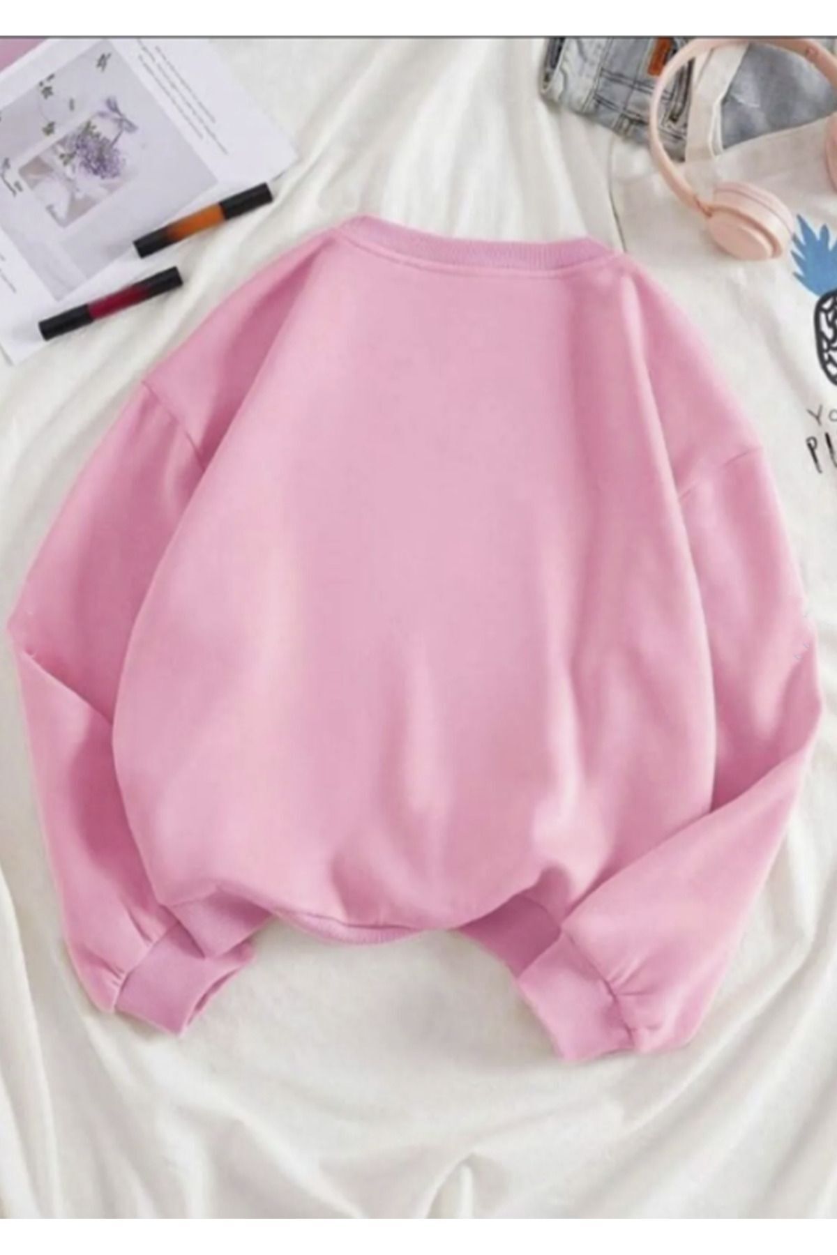 LA GULER-Χειμερινό Unisex Oversize Φούτερ - Crew Neck, 3 Κλωστές Βαμβακερό, Fleece 2