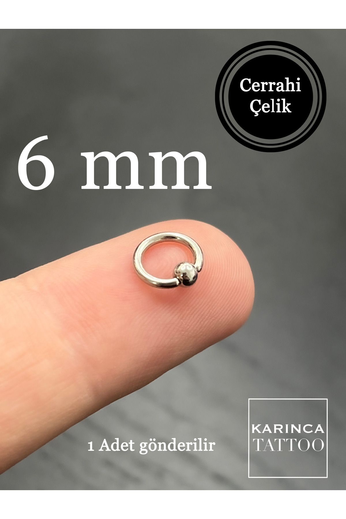 Karınca Piercing-6 mm Single Ball Ear - Forward Helix Smiley Tragus Piercing (Smallest Size) 1