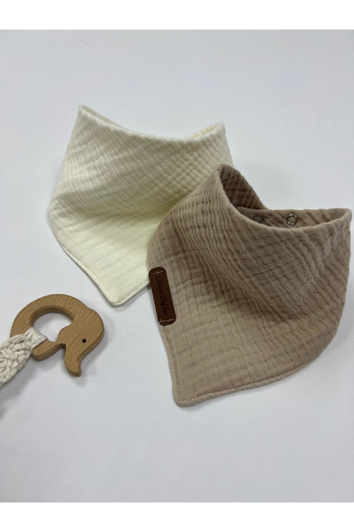 Organic Cotton 4-ply muslin bib & apron & baby scarf