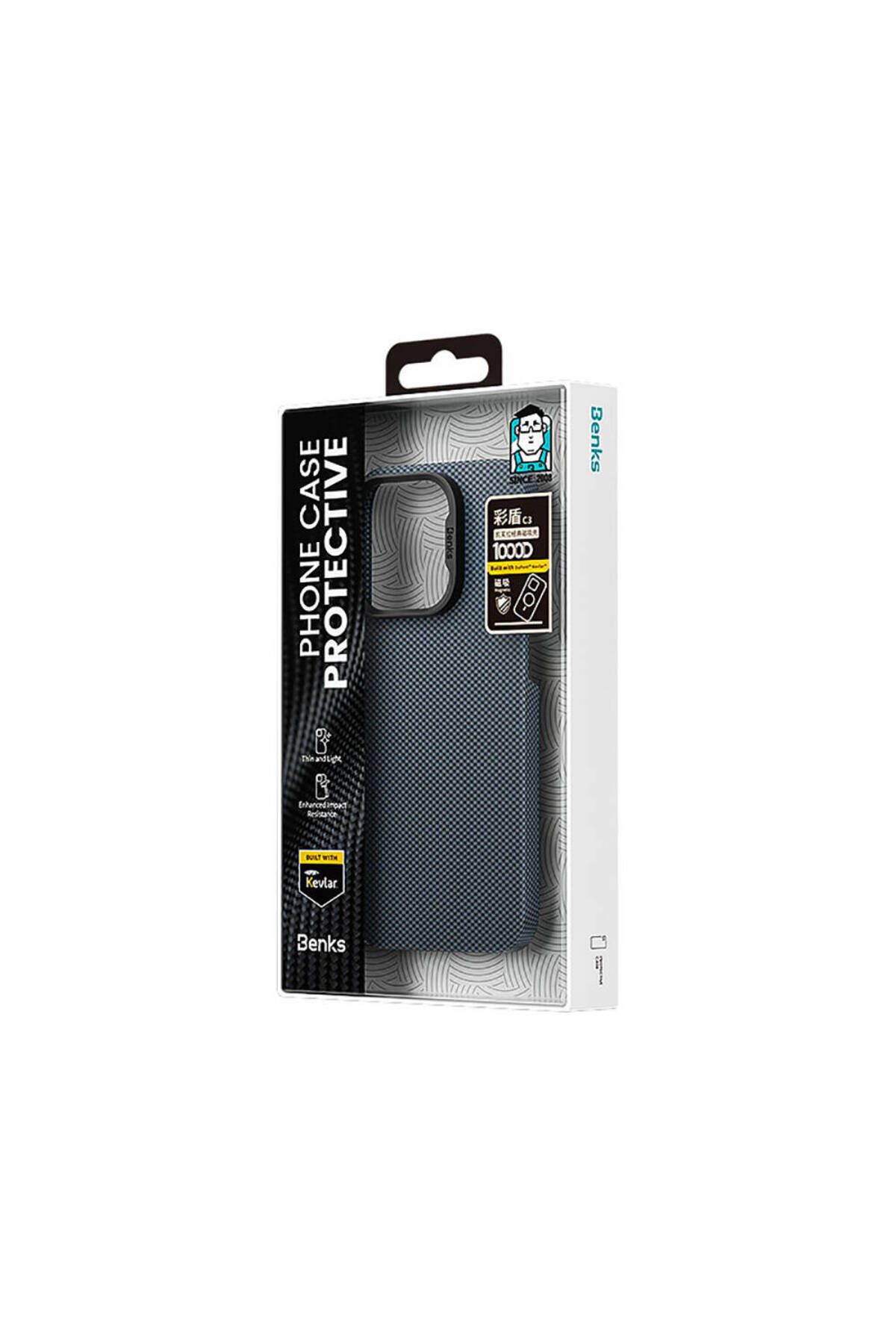 Phone 16 Pro Max Uyumlu Magsafe Şarj Özellikli Armortint Serisi Armorair Kevlar Kılıf - Mavi