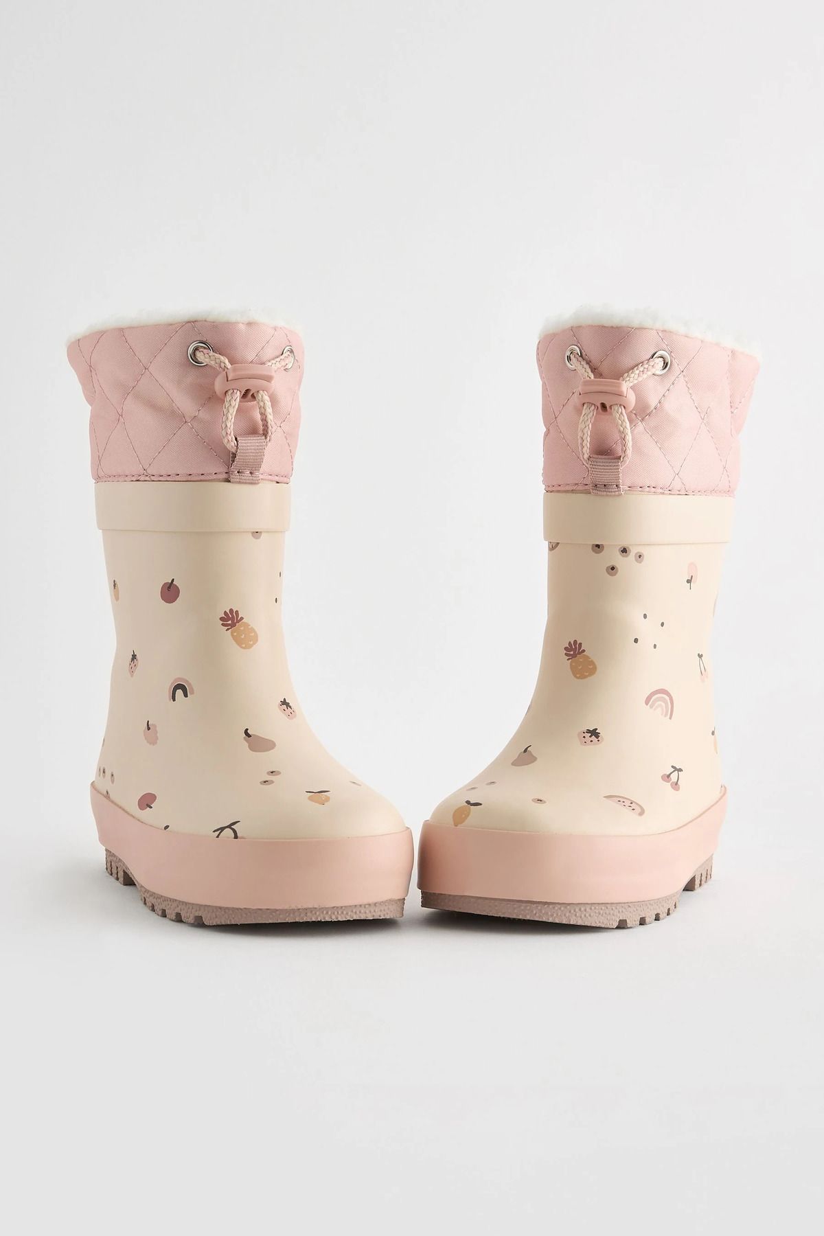 Next-Thermal Thinsulate ™   Lined Fruit Patterned Neutral Color Rain Boots 5