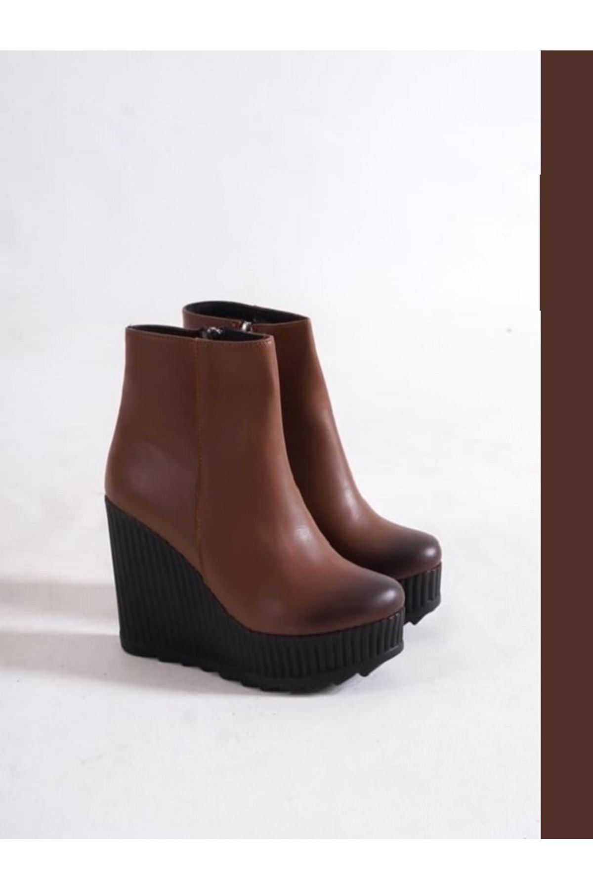 POLO PRESTIGE-Γυναικείες μπότες Imposing Tan Skin Platform 4