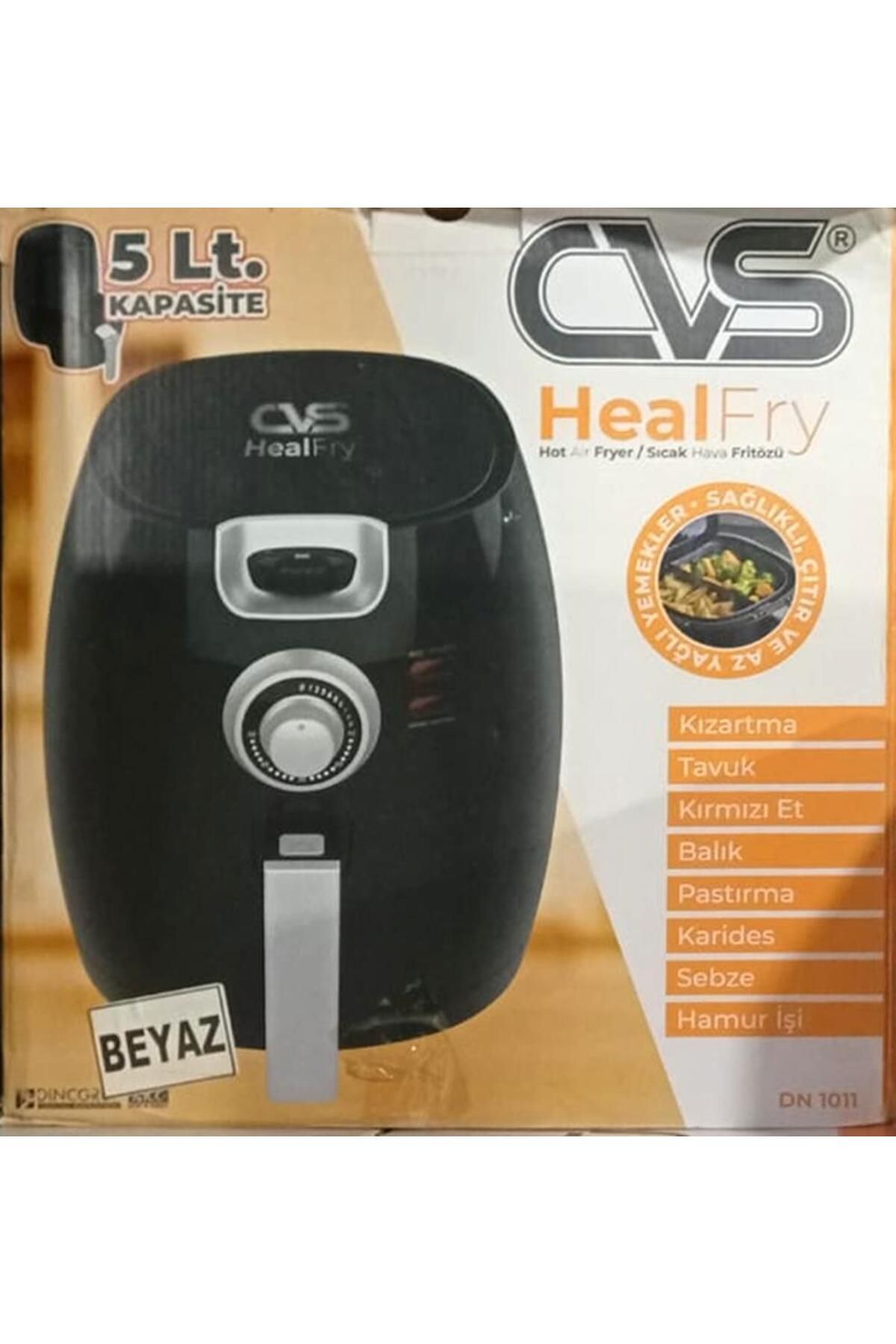 abnturk 5 Litre Kapasite Yağsız Fritöz Airfryer 5 Kişilik Otomatik Buharlı Kızırtma Makinesi Hava BeyazRenk