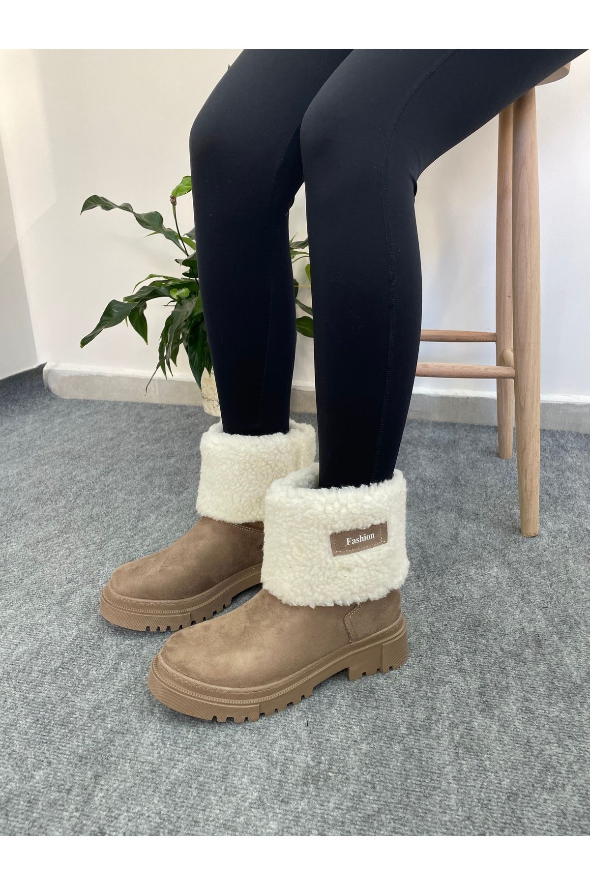Suede fur boots hotsell