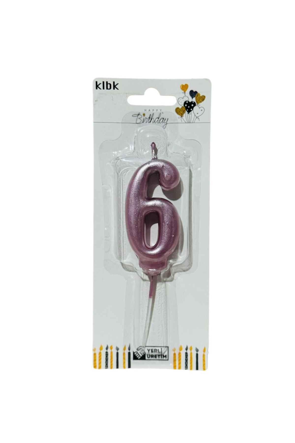 klbk Alya-butık 10 Cm 6 Yaş Doğum Günü Büyük Rakam Sayılı Pasta Mumu Rose Renk Rakam Mum