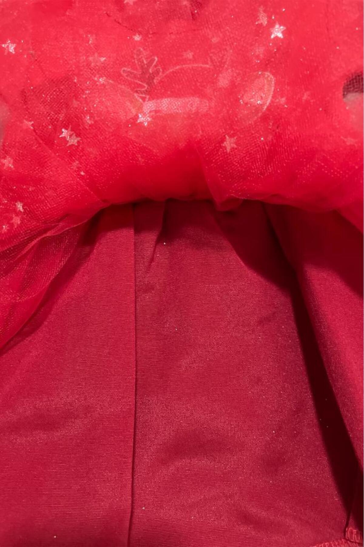 Pivami Yılbaşı Bebek Elbisesi Tütülü Geyikli Noel Elbisesi fotoğrafı 3 (önizleme)