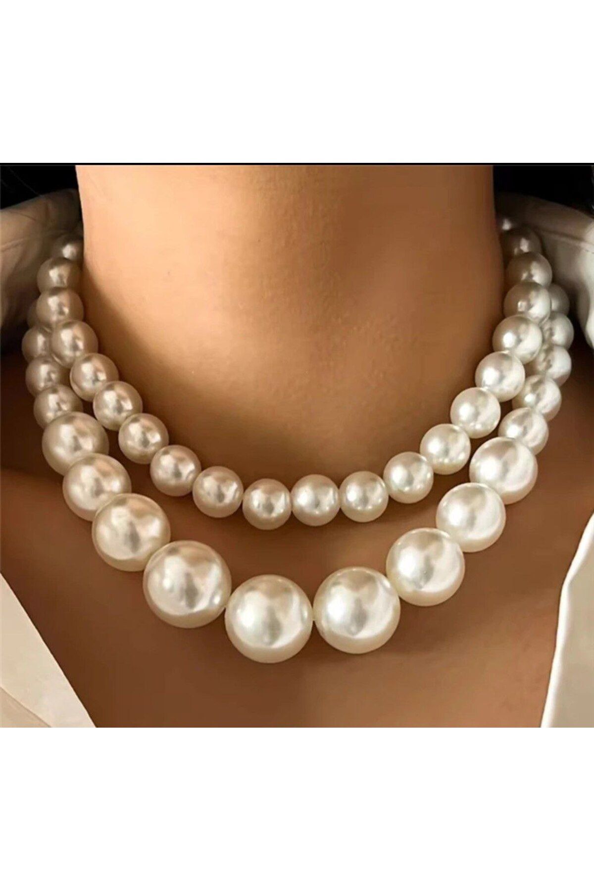 Shiklik MODA Şıklığınızı Tamamlayacak İki Katmanlı İnci Kolye