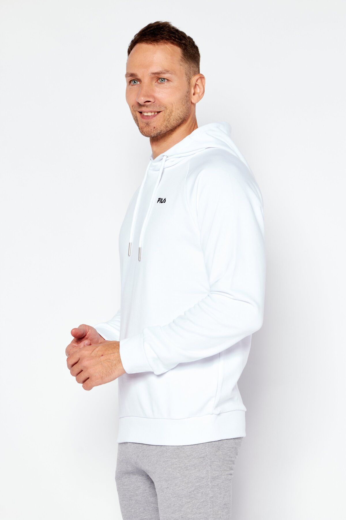 Fila-Men Sportswear Fit Long Sleeve Training Sweatshirt, White 2