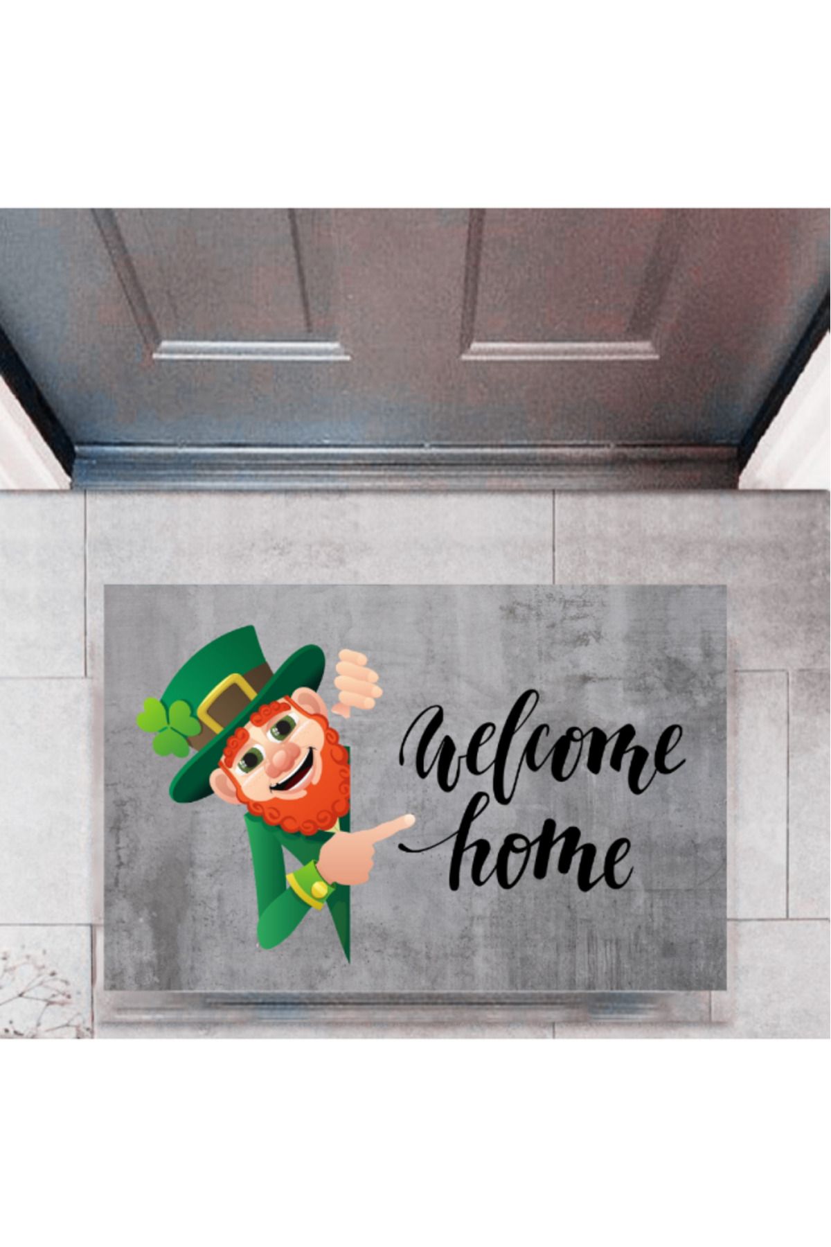 Home Kapı Önü Paspası Dekoratif Dijital Baskı Welcome Home P-2336