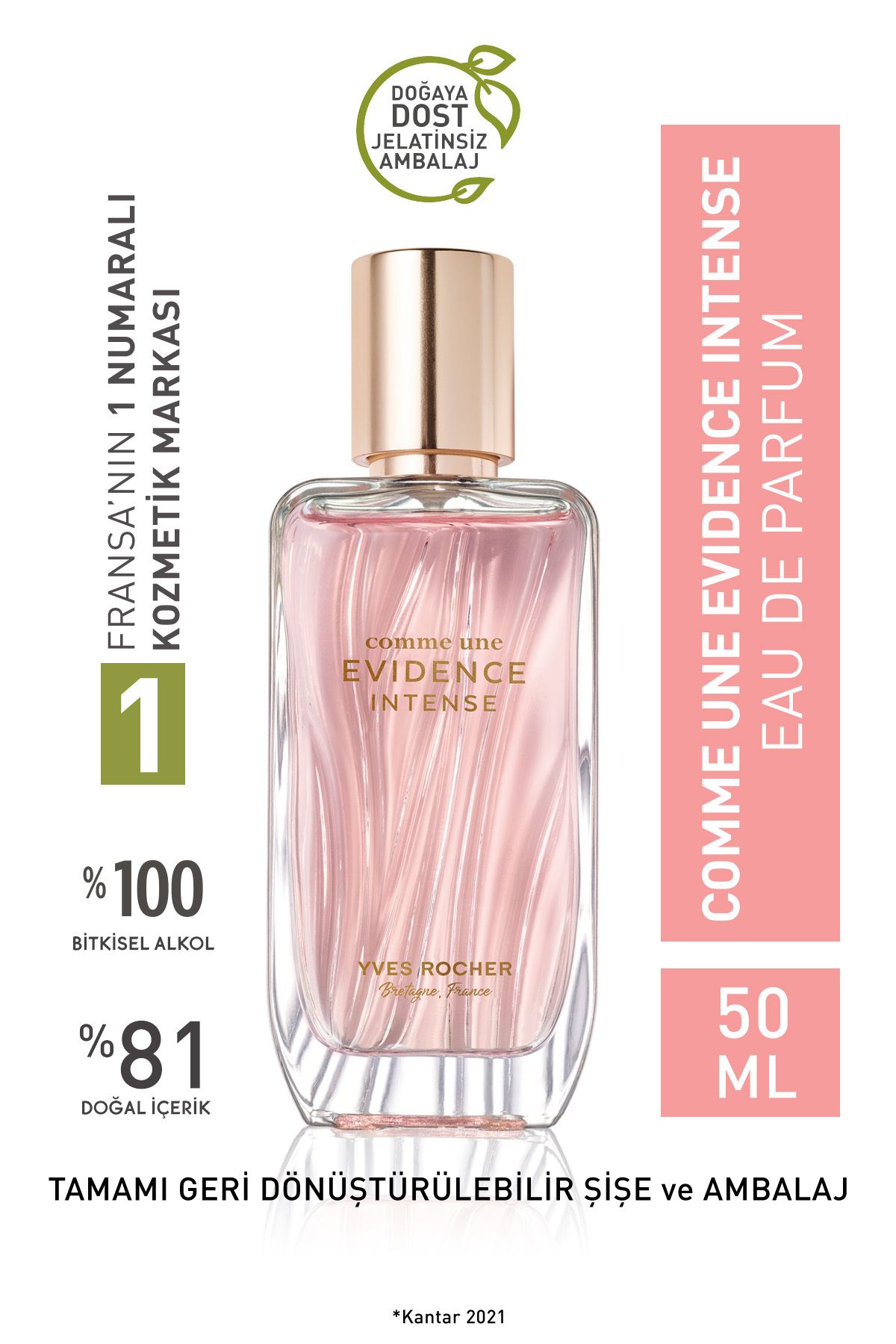 عطر زنانه Comme une Evidence Intense EDP 50 میلی‌لیتر | رایحه گل‌فام و ماندگار Yves Rocher Yves Rocher