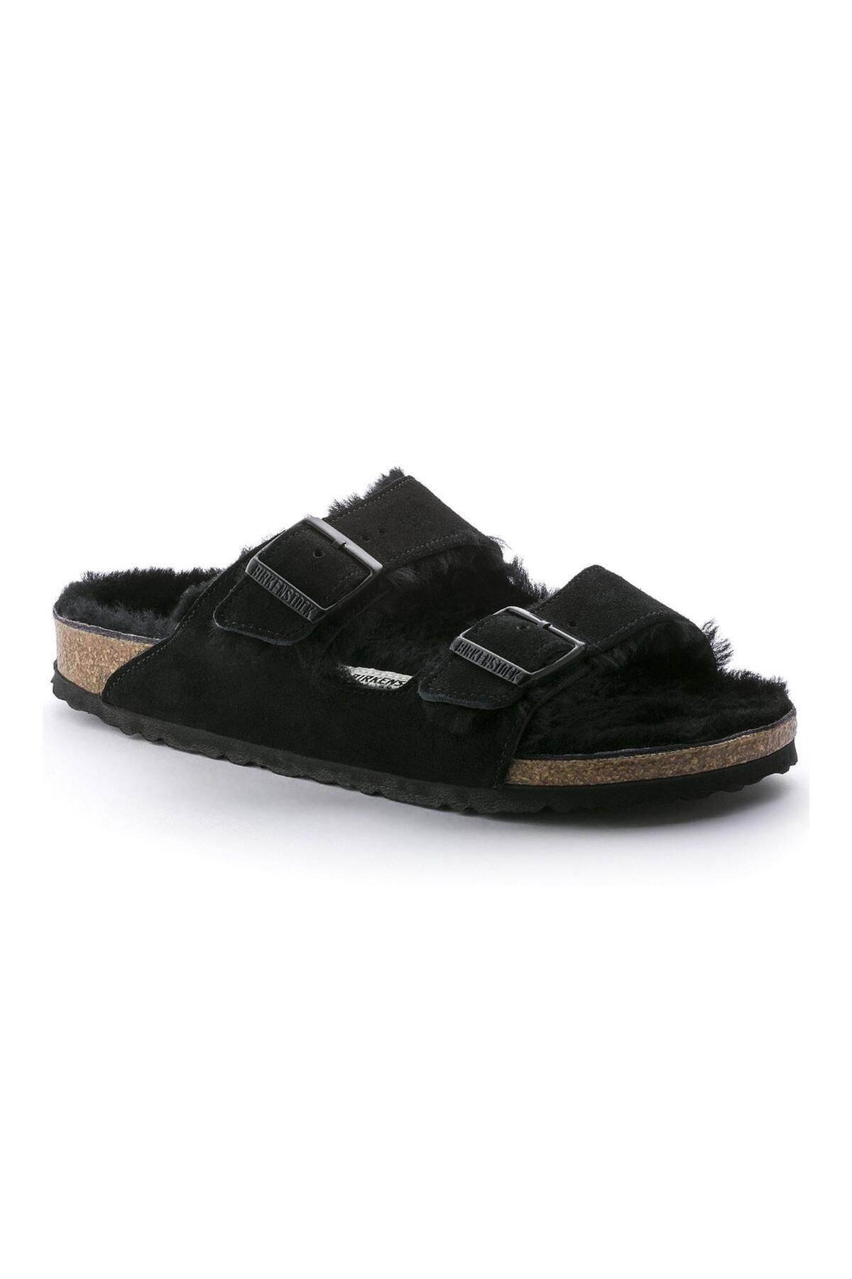 دمپایی مردانه و زنانه آریزونا VL SHEARLING SUDEE چرمی مشکی یونیسکس SLIPPER Birkenstock