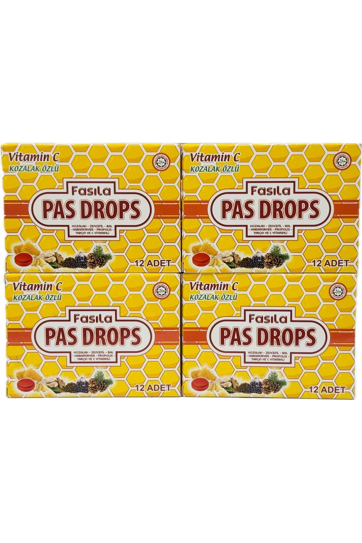 Fasıla 12'li Pastil Kozalak & C Vitamini & Karamürver (4 adet)