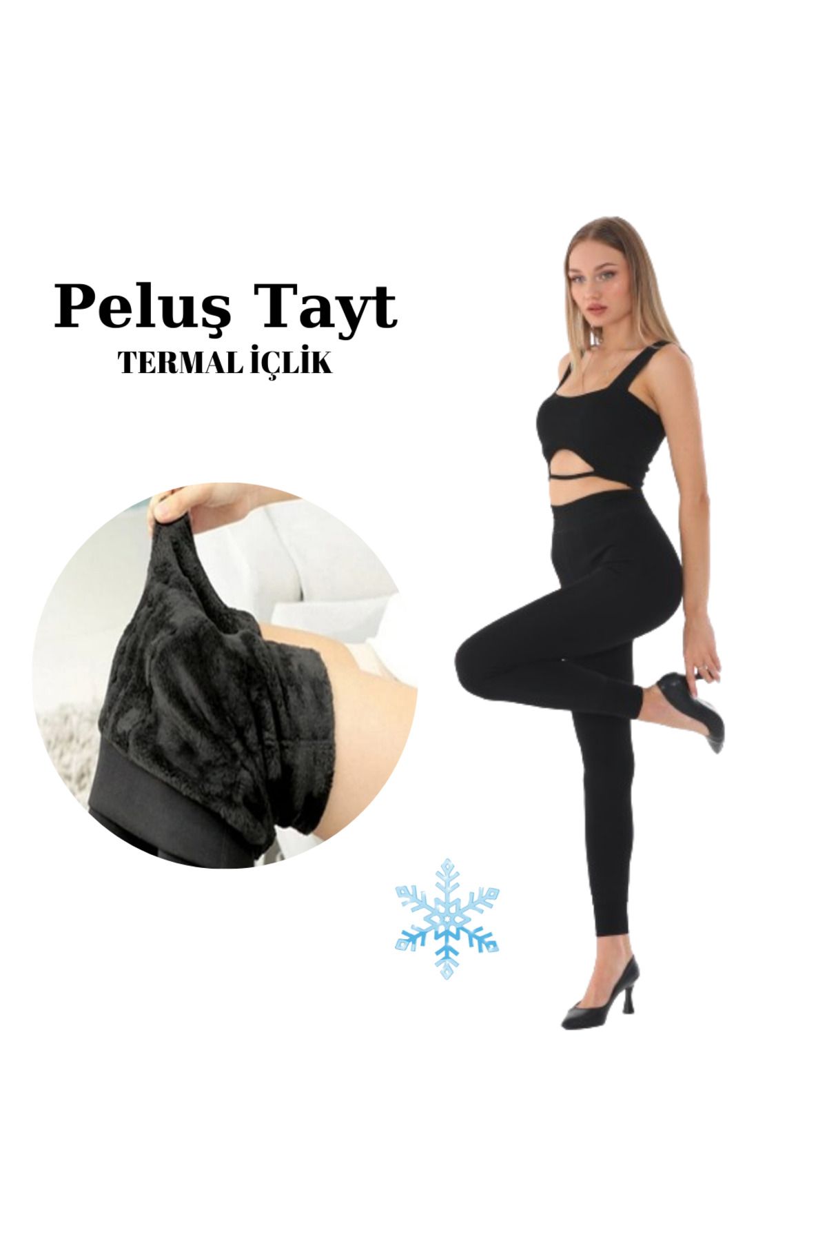 MODASFORM Büyük Beden Kadın Peluş Tayt Termal İçlik Termal Tayt Kışlık