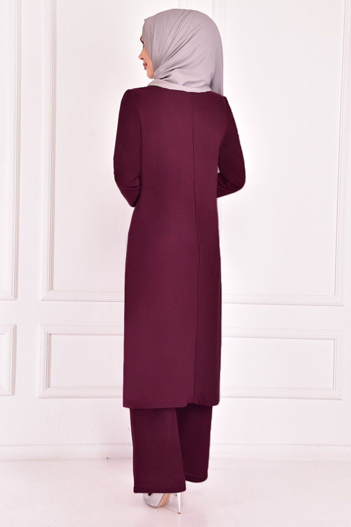 ModaMerve-Asm2180 Model Sequin Combination Plum 4