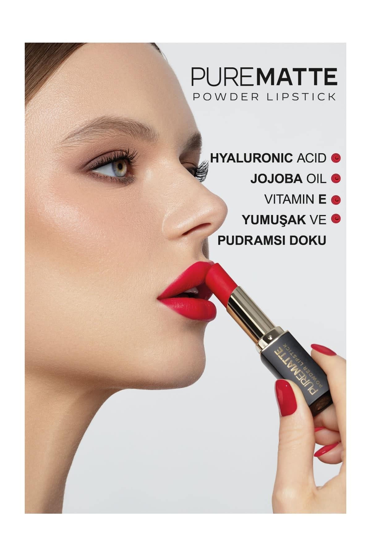 Pure Matte Powder Lipstick - 109 - Pudramsı Mat Nude Ruj — سفید R-PML — تصویر 7 از 7