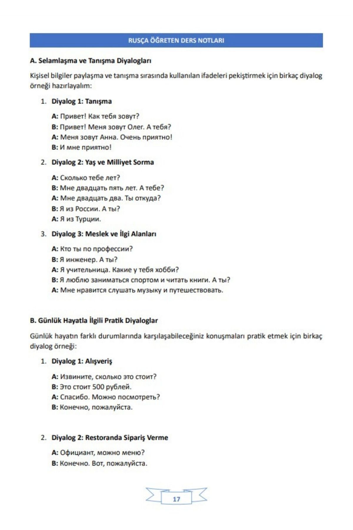 Enine Boyuna Eğitim-Lectures Notes Teaching Russian 2
