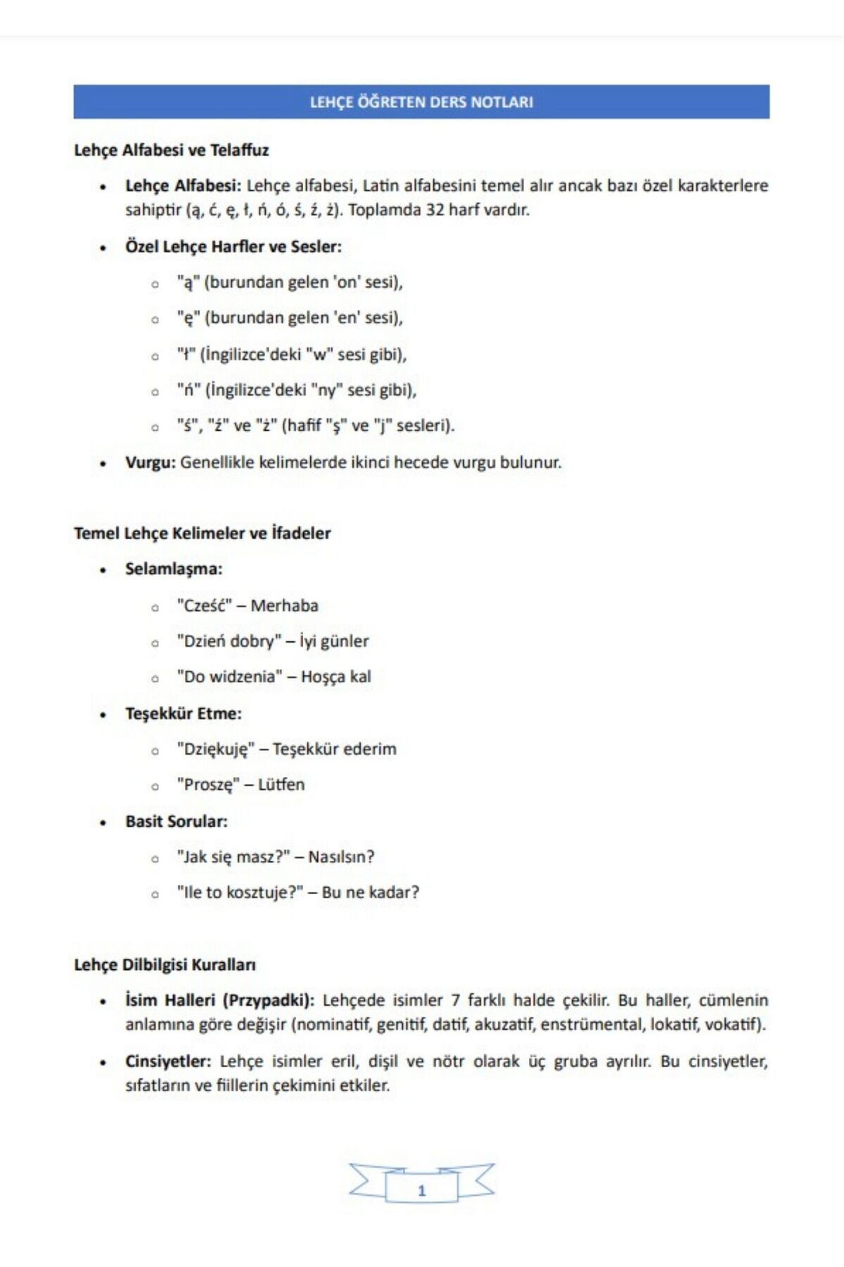 Enine Boyuna Eğitim-Teaching Polish Lecture Notes 3