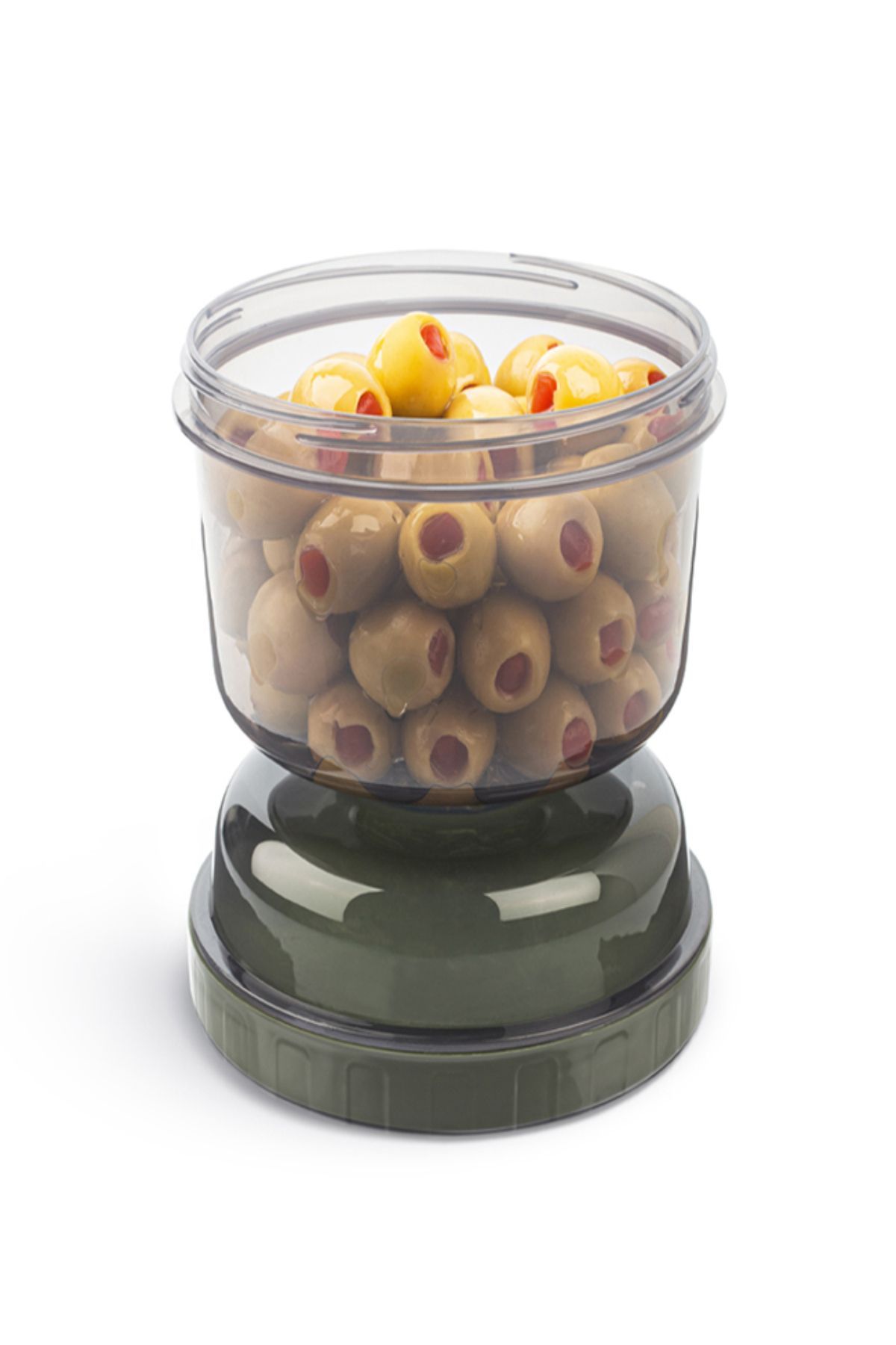 Open Home Concept-Transparent Olive and Pickle Storage Container - with Hourglass Strainer, No -1 3