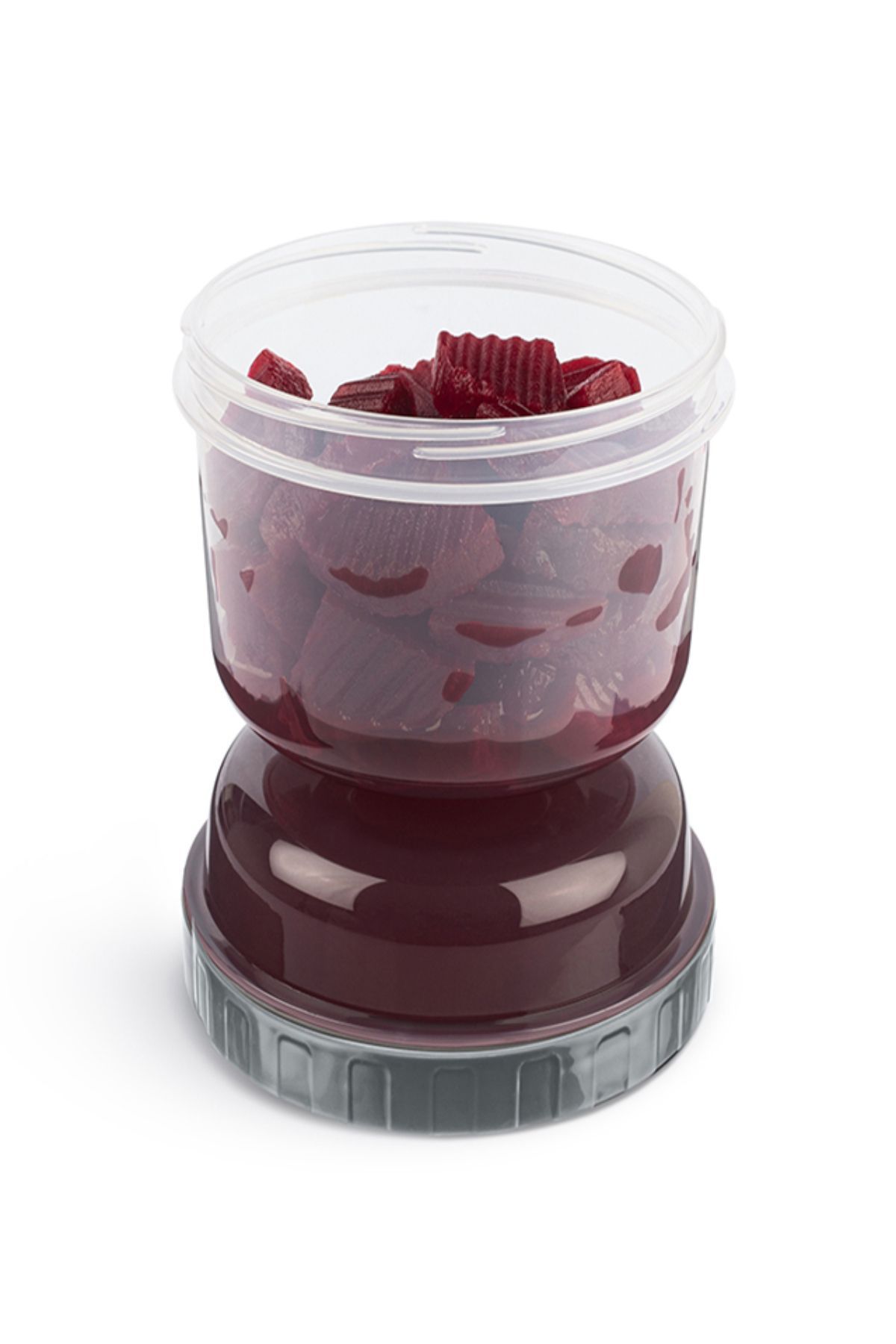 Open Home Concept-Transparent Olive and Pickle Storage Container - with Hourglass Strainer, No -1 4