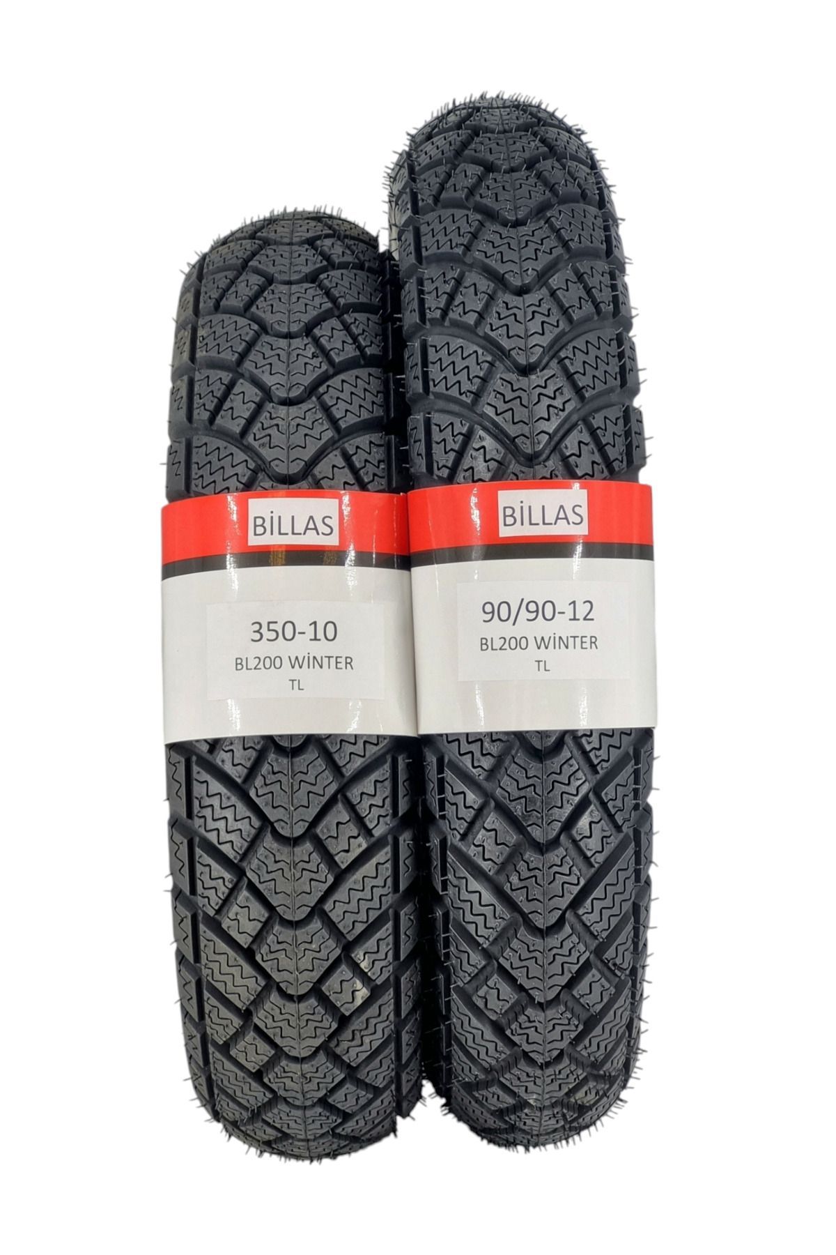 Billas KIŞLIK LASTİK 350-10 VE 90/90-12 TAKIM TL (TUBELESS - DUBLEKS) BL200