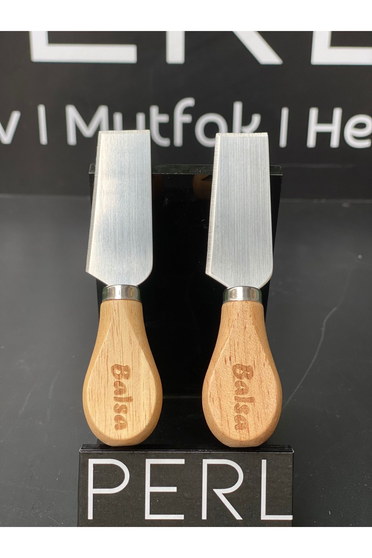 Steel Cheese Knife with Bamboo Handle 2pcs