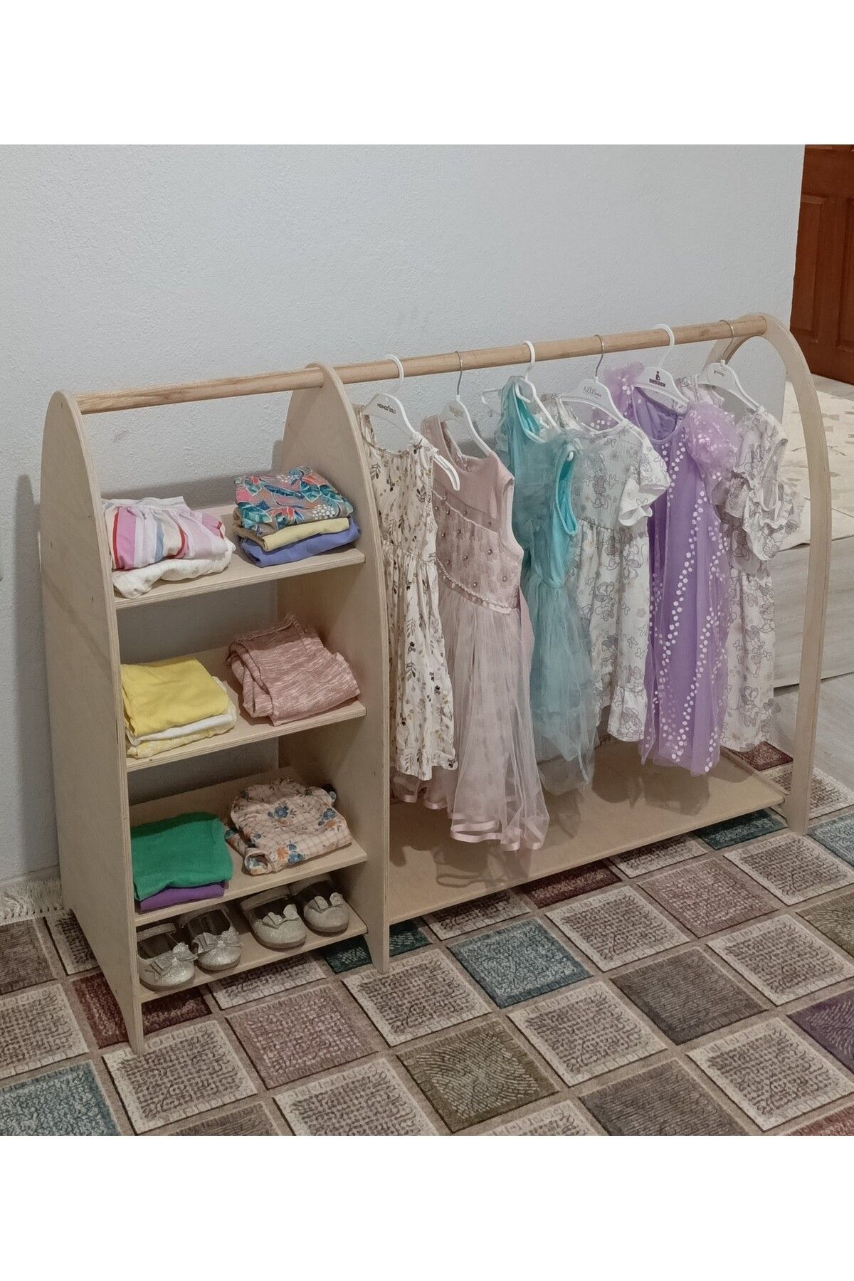 domba Ahşap Çocuk Gardırop Montessori fotoğrafı 2 (önizleme)