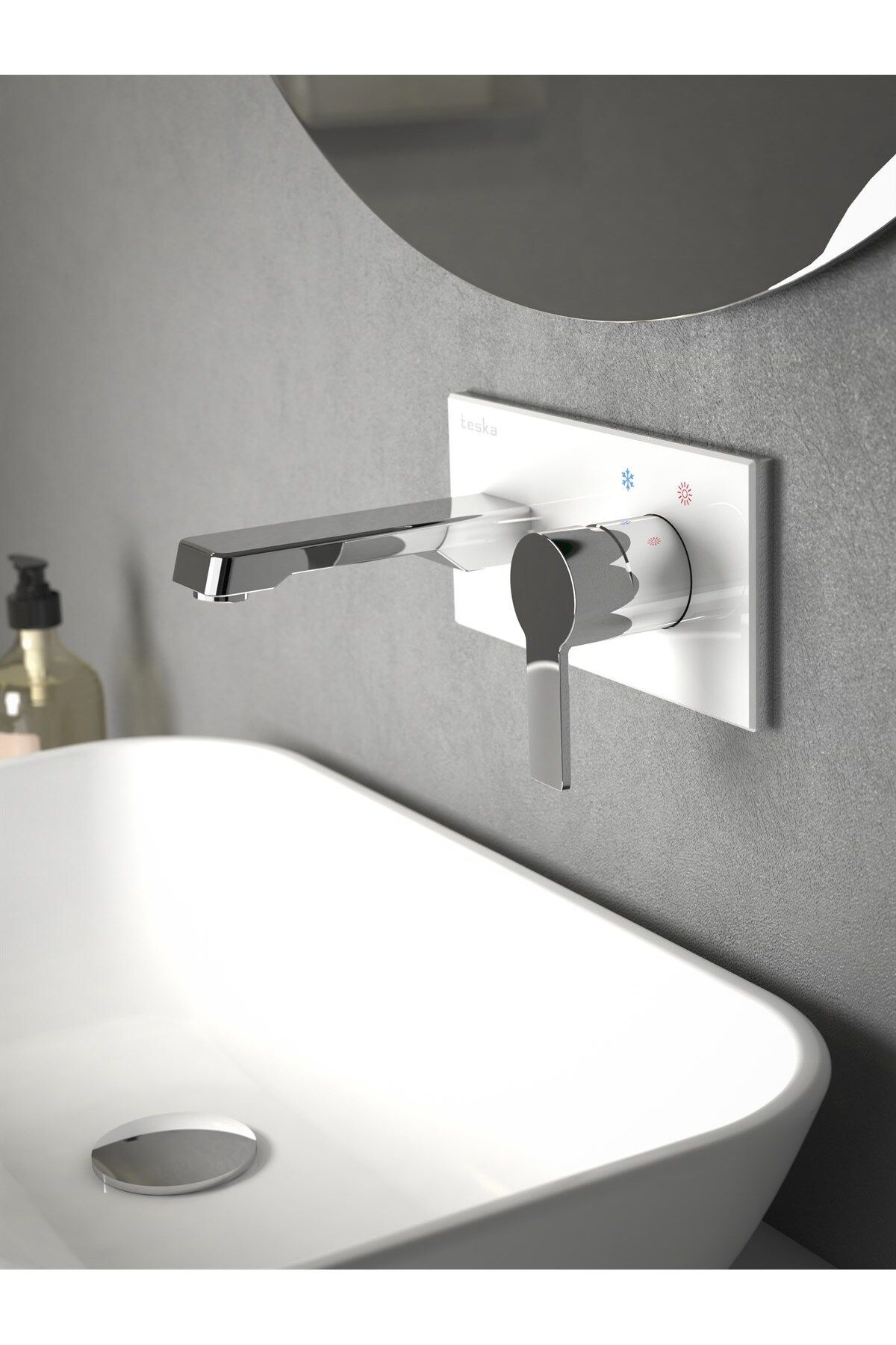 TESKA-Quasar Chrome Sink Faucet - Built-In Design 2