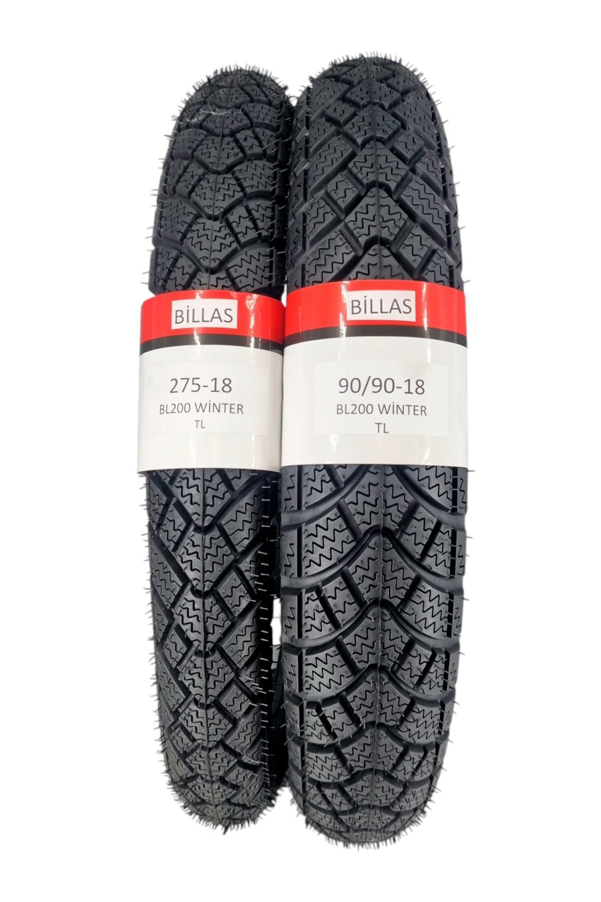 Billas KIŞLIK LASTİK 90/90-18 VE 275-18 TAKIM TL (TUBELESS - DUBLEKS) BL200