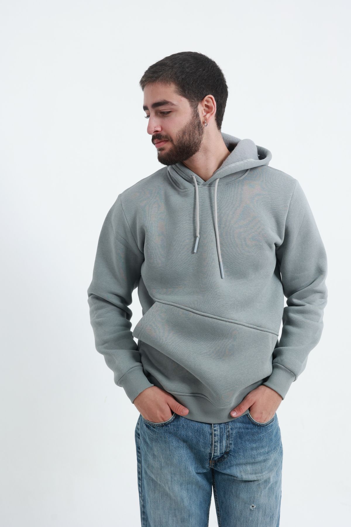 سویشرت  3 İp Kesik Cepli Sweat-001