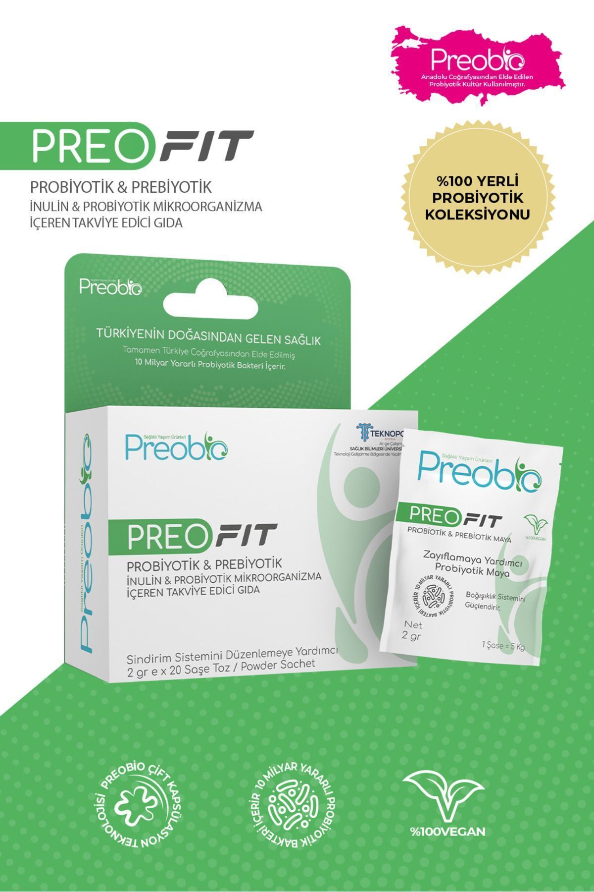Preobio Preo Fit Probiyotik Gıda Takviyesi 20 Saşe